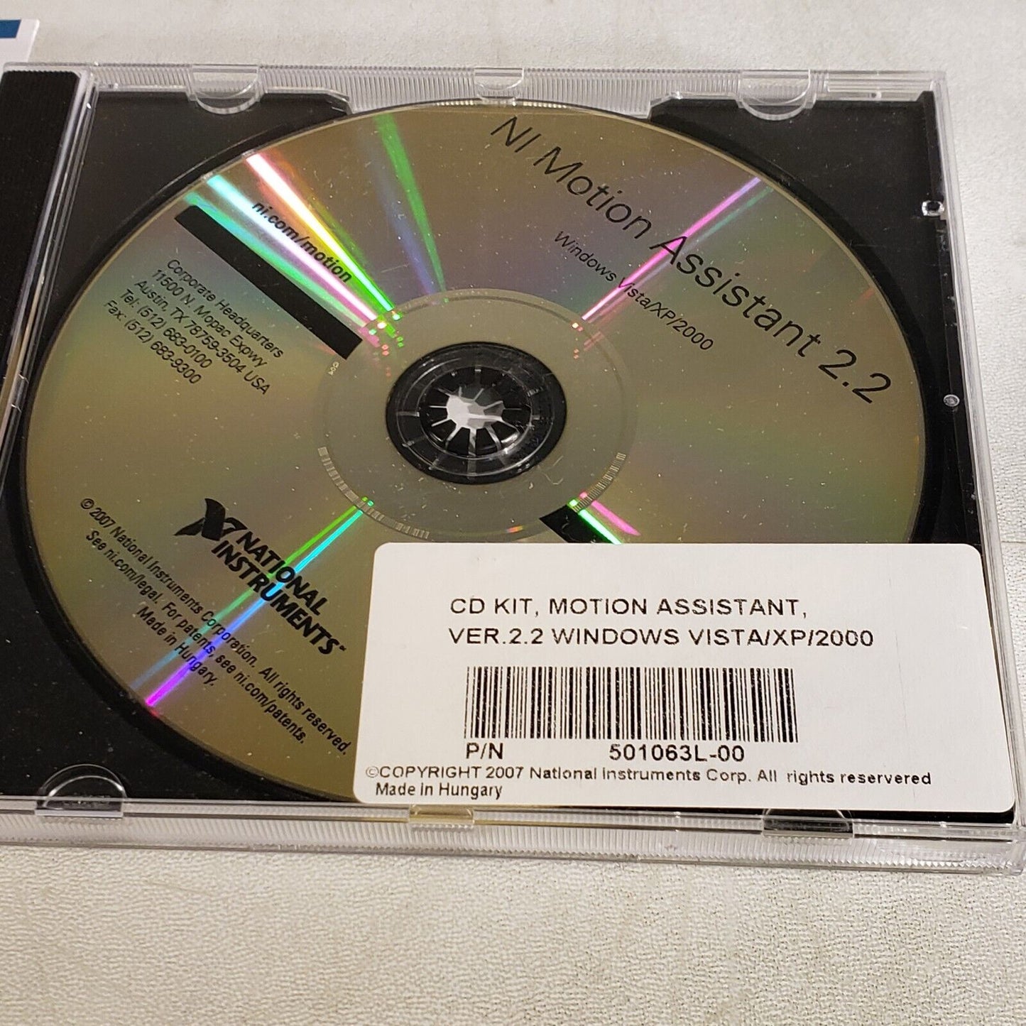 NI 501063L-01 Motion Assistant 2.2 Windows Vista/XP/2000