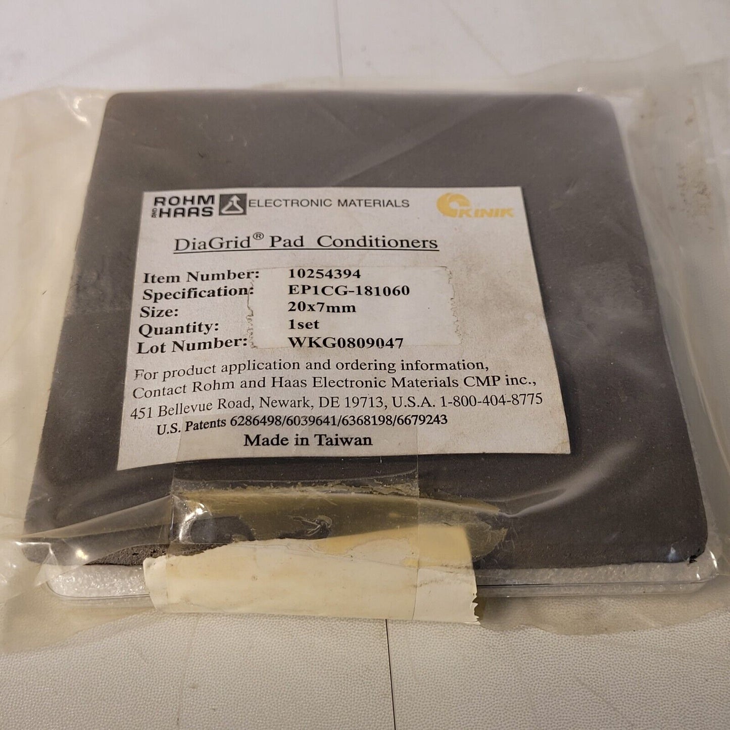 Kinik EP1CG-1811060 Pack Of 20 DiaGrid Pad Conditioners Size 20x7mm 10254394
