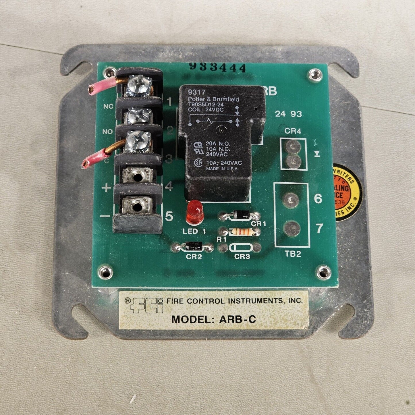 FCI ARB Rev C Fire Alarm Auxiliary Relay Board 1100-0194 ARB-C Gamewell