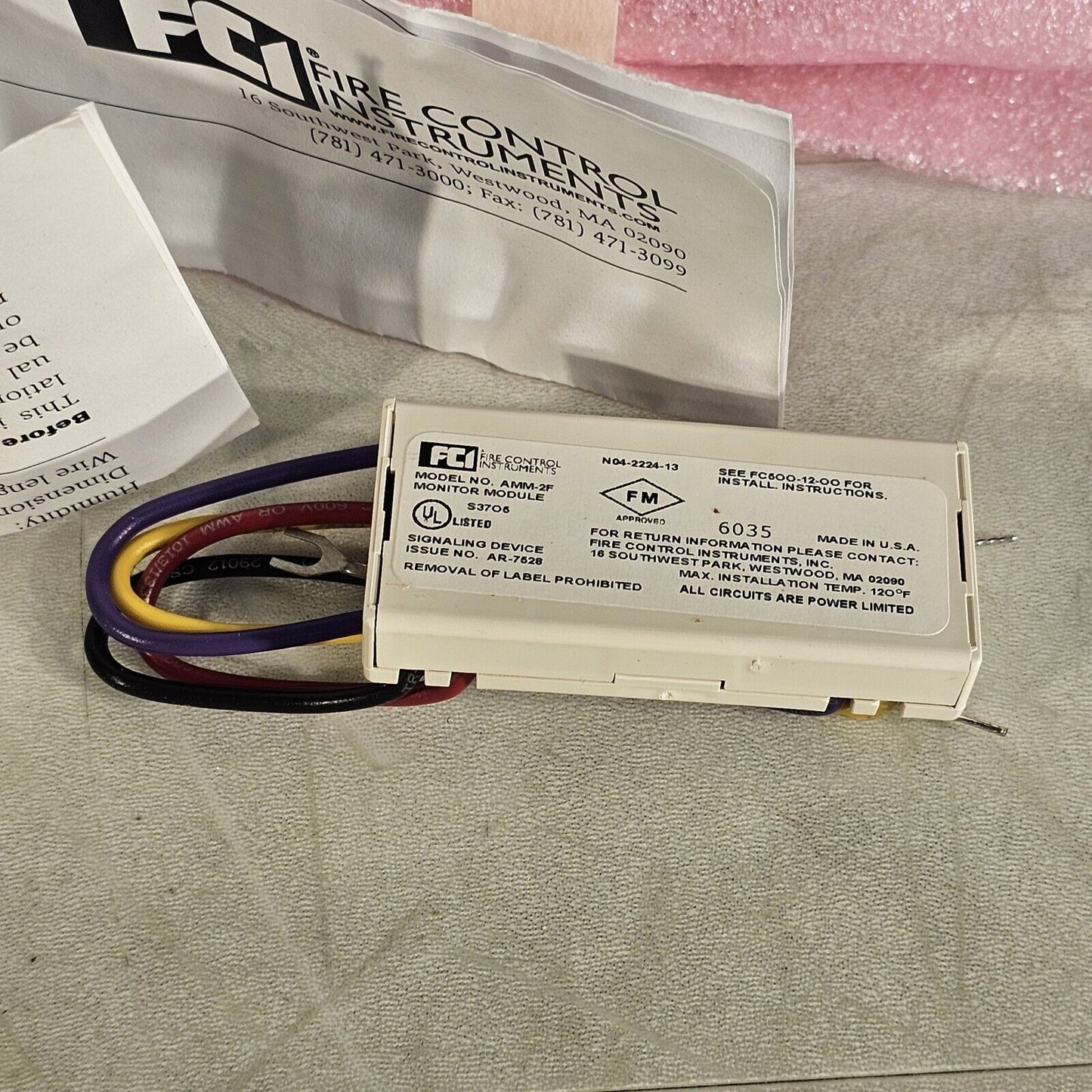 Gamewell-FCI AMM-2F Fire Alarm Monitor Module - White Honeywell