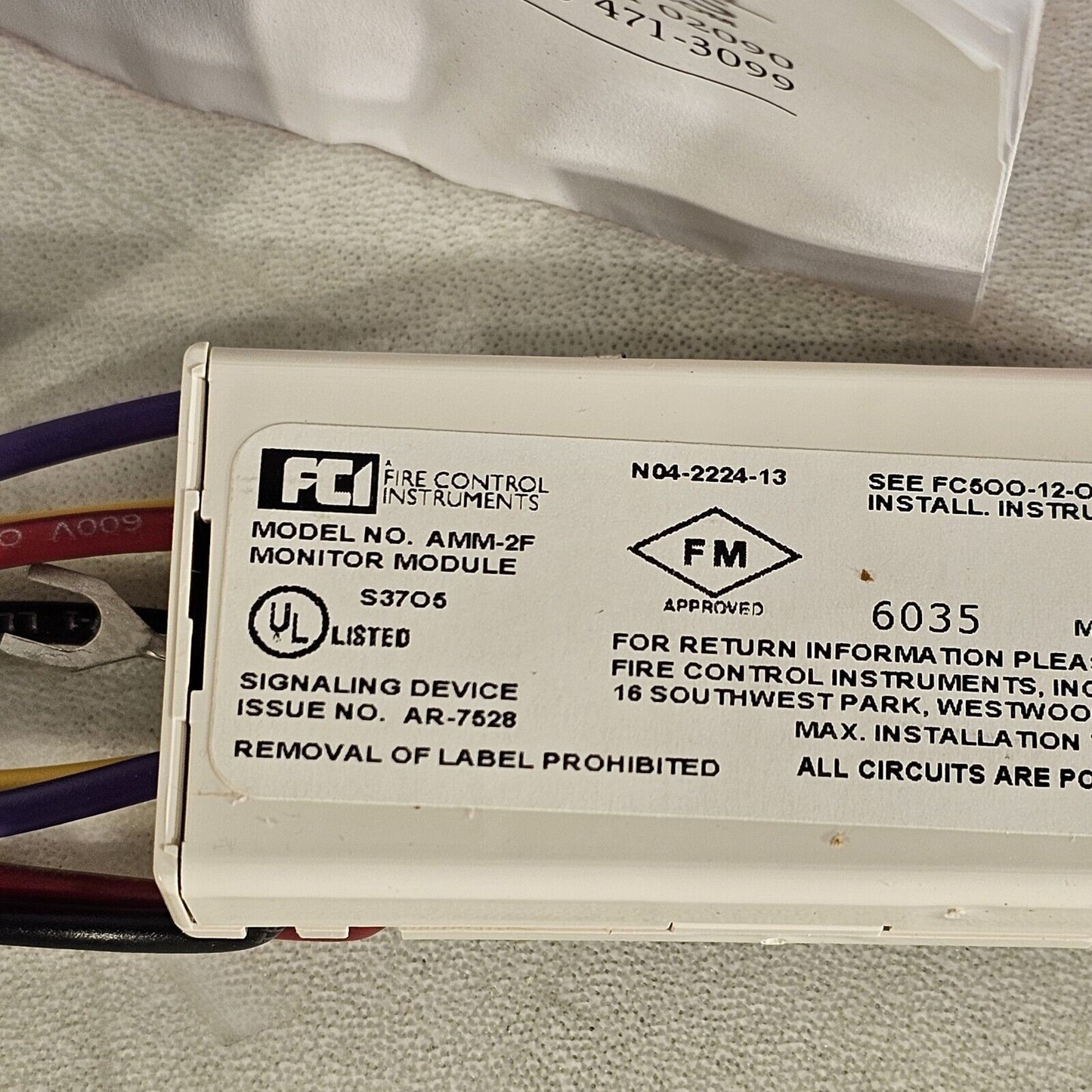 Gamewell-FCI AMM-2F Fire Alarm Monitor Module - White Honeywell