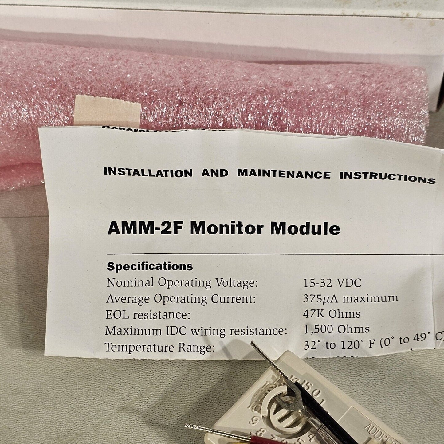 Gamewell-FCI AMM-2F Fire Alarm Monitor Module - White Honeywell