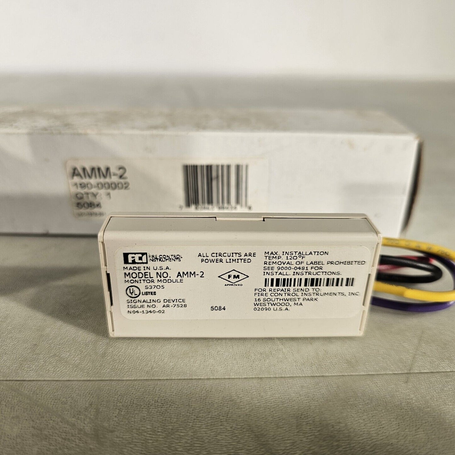 Gamewell-FCI AMM-2 Fire Alarm Monitor Module - White Honeywell 190-00002