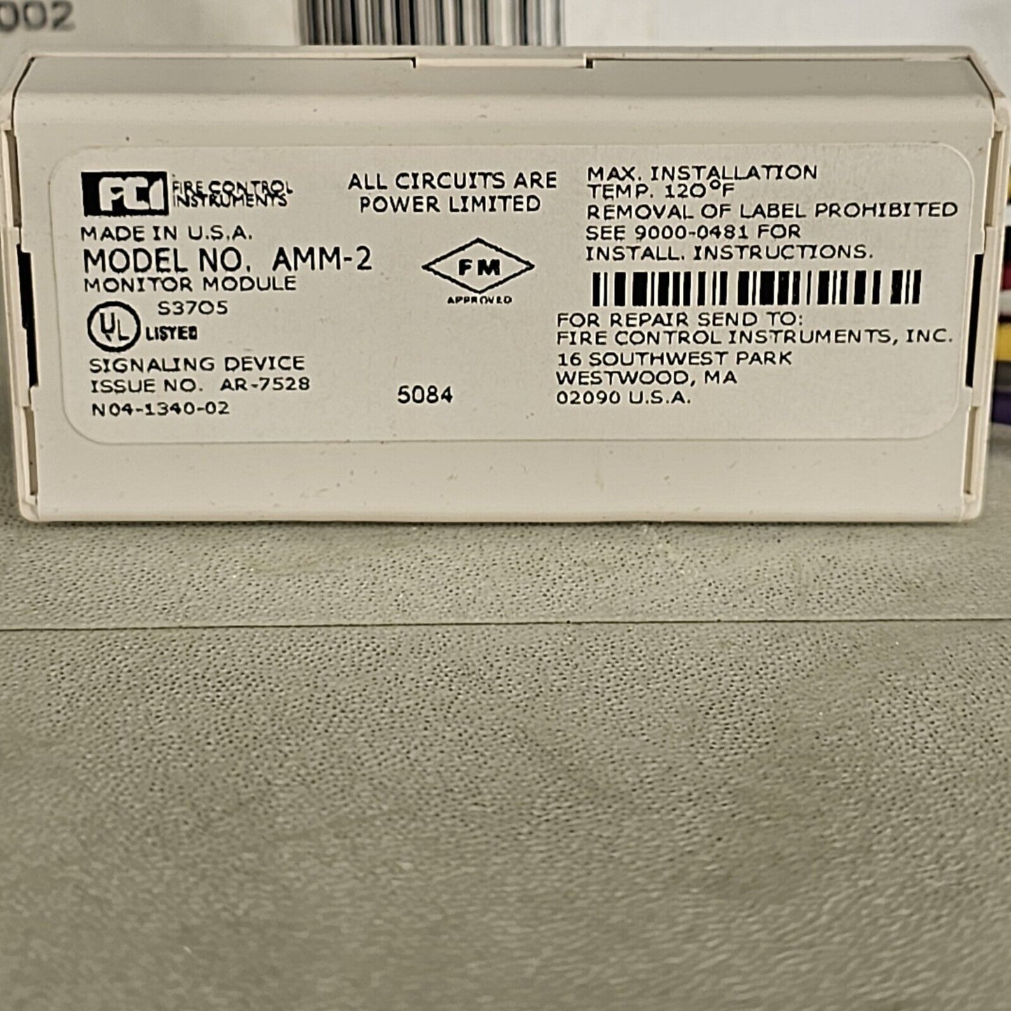 Gamewell-FCI AMM-2 Fire Alarm Monitor Module - White Honeywell 190-00002
