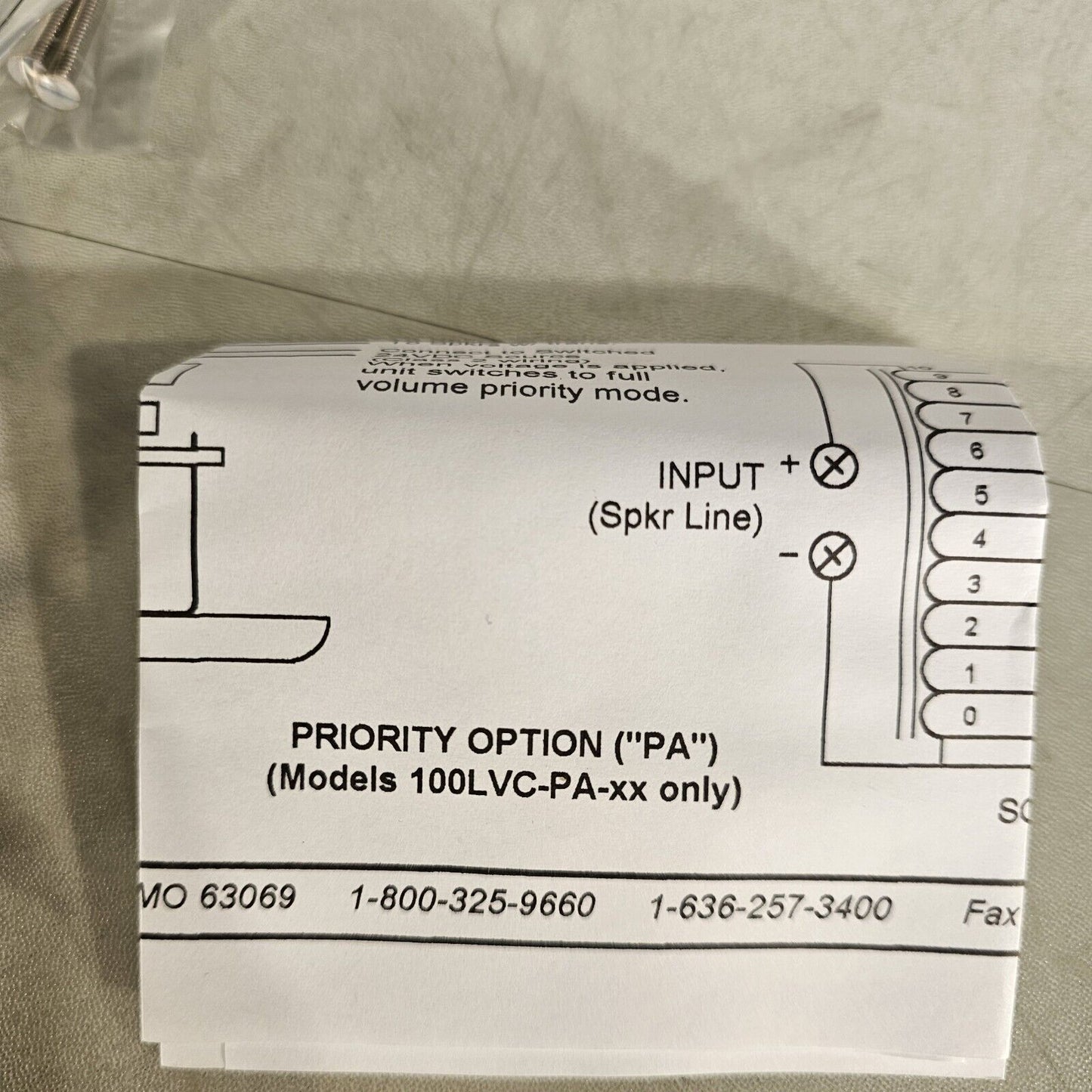 Lowell Gang Speaker Volume Knob Attenuator with White Wall Plate 25LVC SW 25W