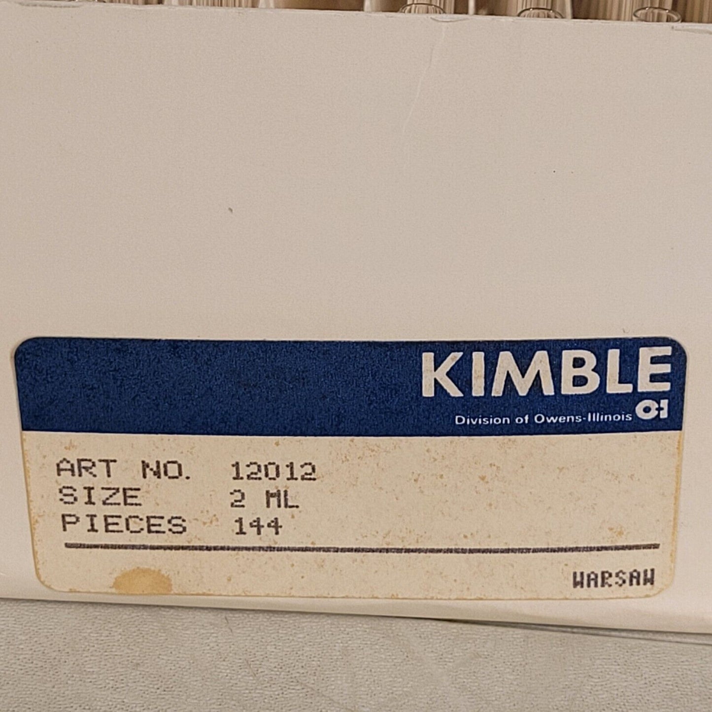 Kimble 12012 2mL Trimmed Stem Score-Break Glass Ampule Approx 113 Ampule Ampoule