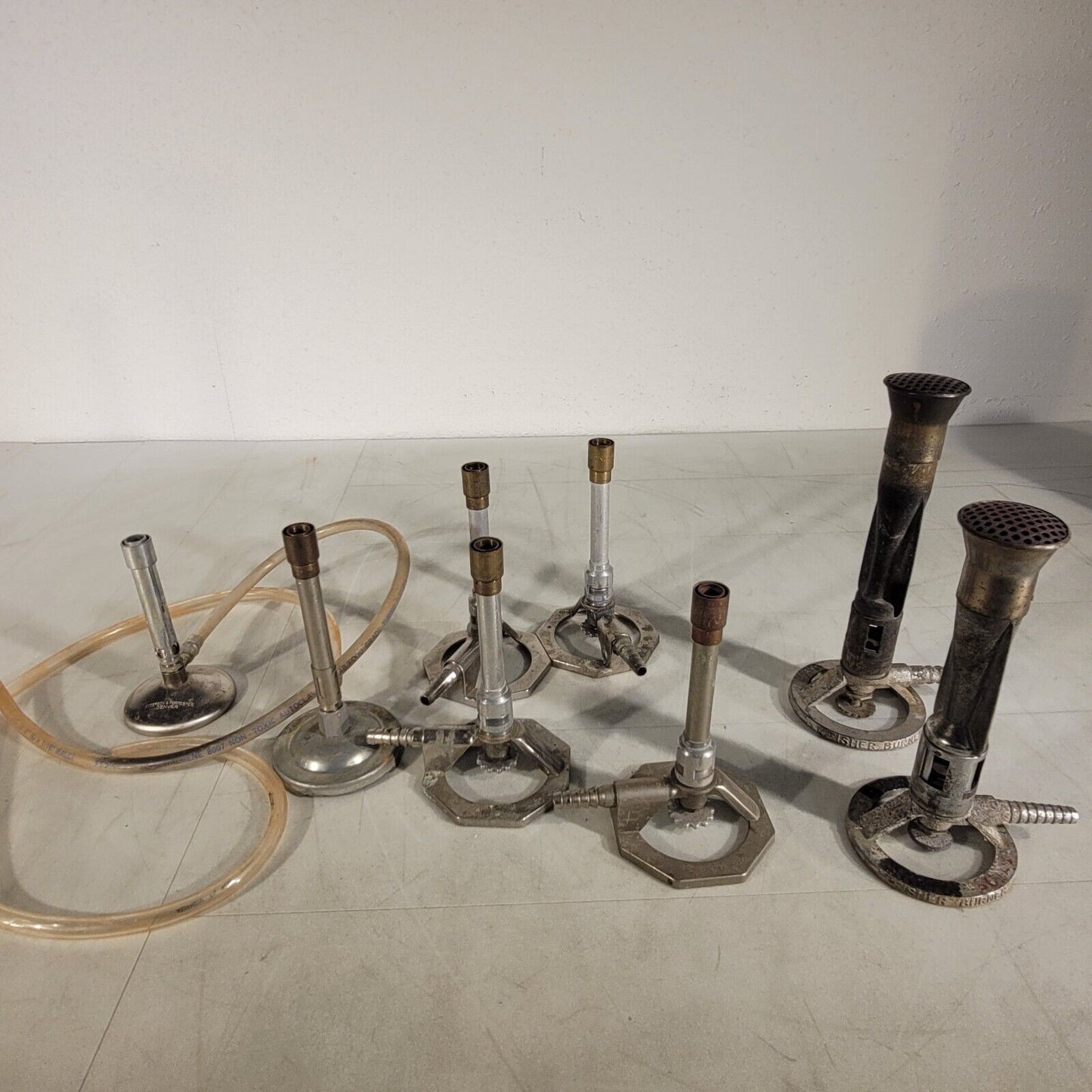 Lot Of 8 Vintage Bunsen Burners 4x Humboldt 2x Fisher Durner 2x Unbranded