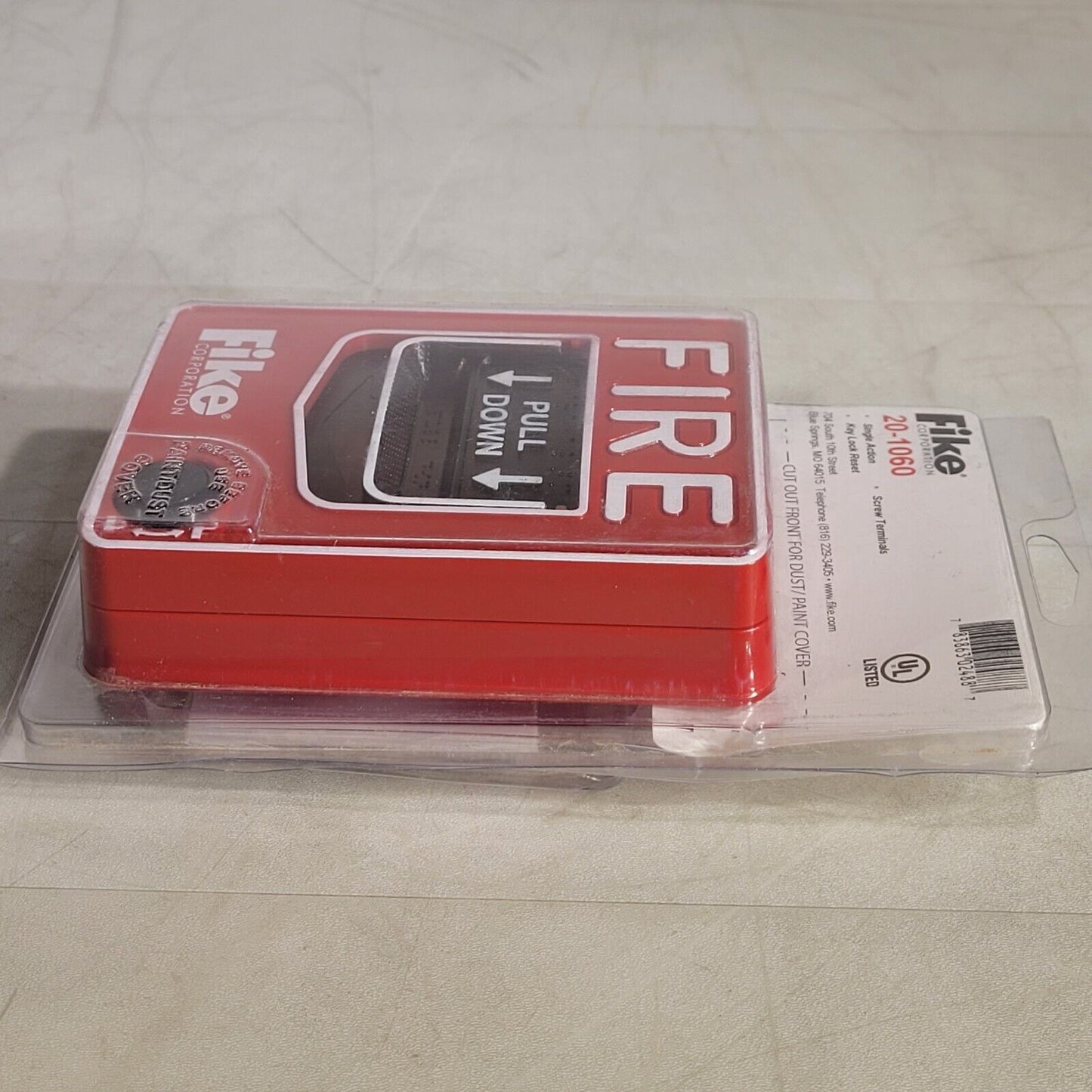 Fike 20-1060 Fire Manual Pull Station Key Lock Reset Single Action Red