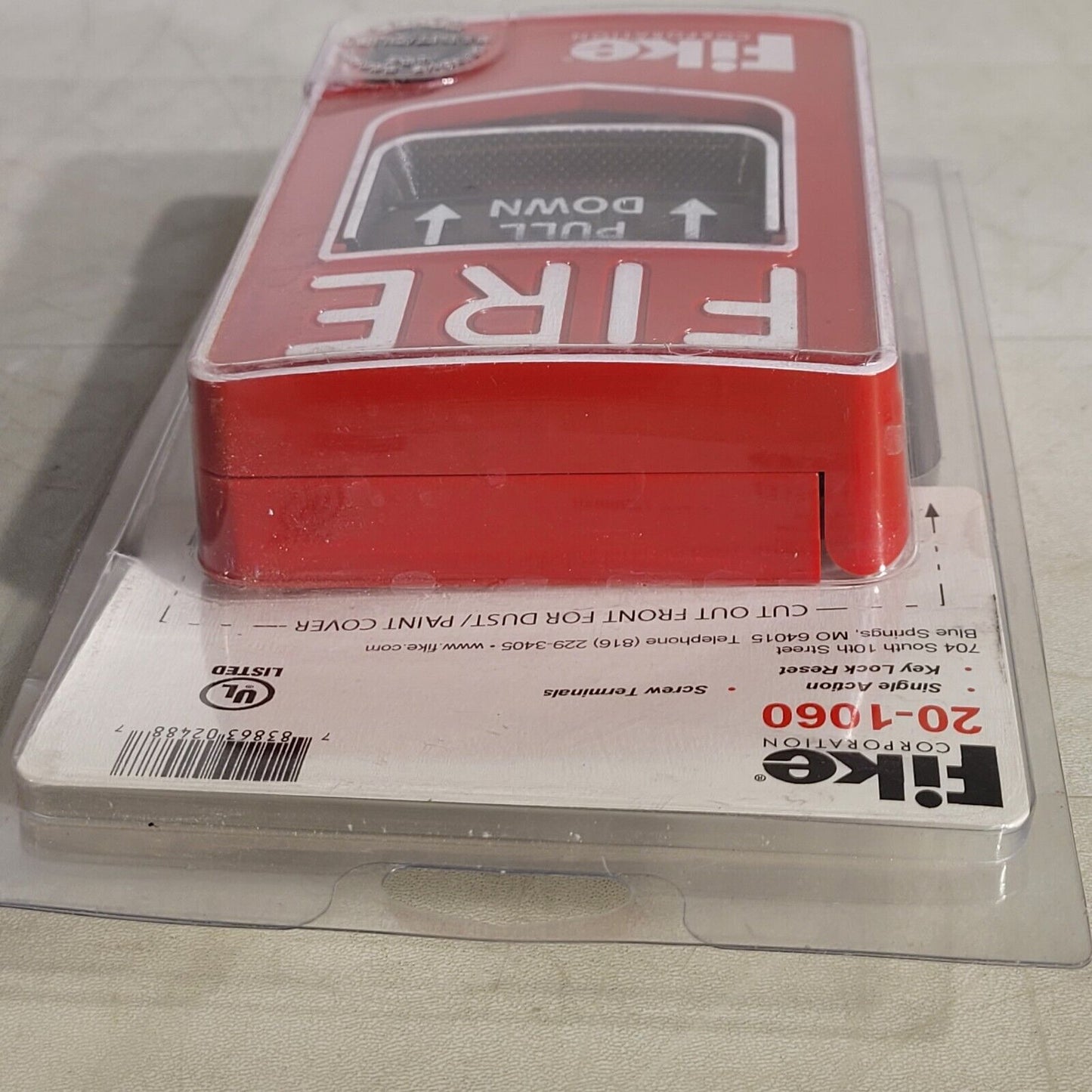 Fike 20-1060 Fire Manual Pull Station Key Lock Reset Single Action Red