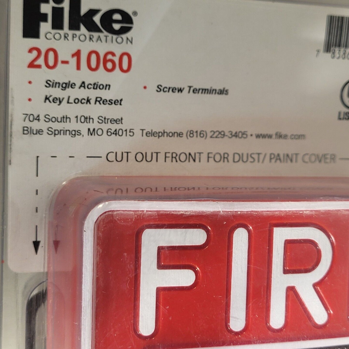 Fike 20-1060 Fire Manual Pull Station Key Lock Reset Single Action Red