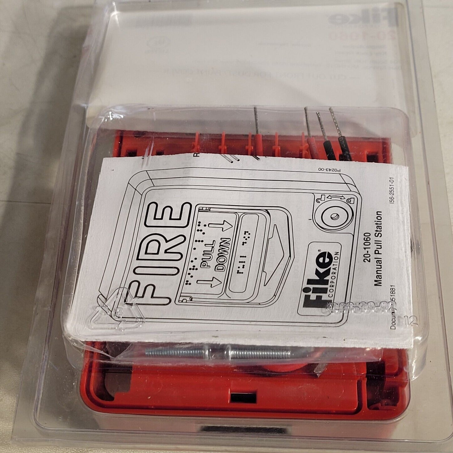 Fike 20-1060 Fire Manual Pull Station Key Lock Reset Single Action Red