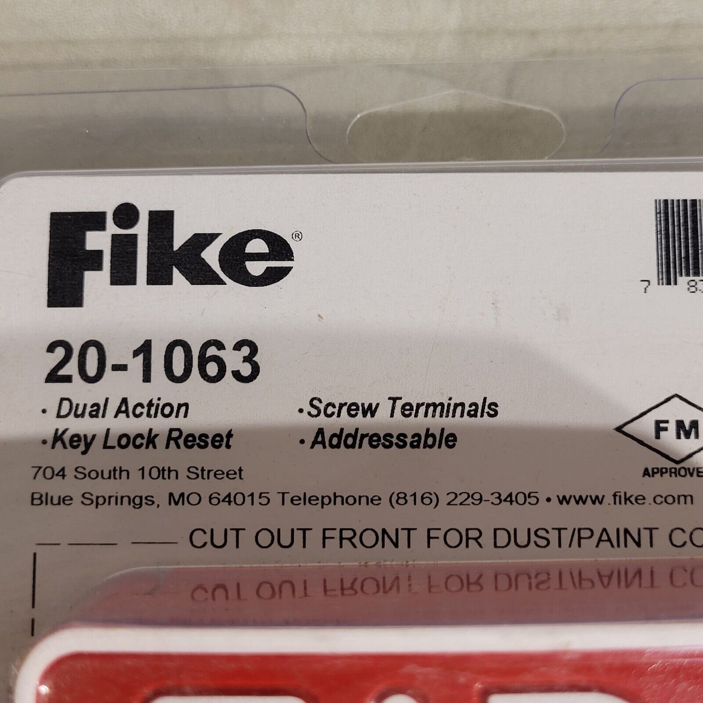 Fike 20-1063 Fire Manual Pull Station Dual Acction Adressable Key Lock Reset