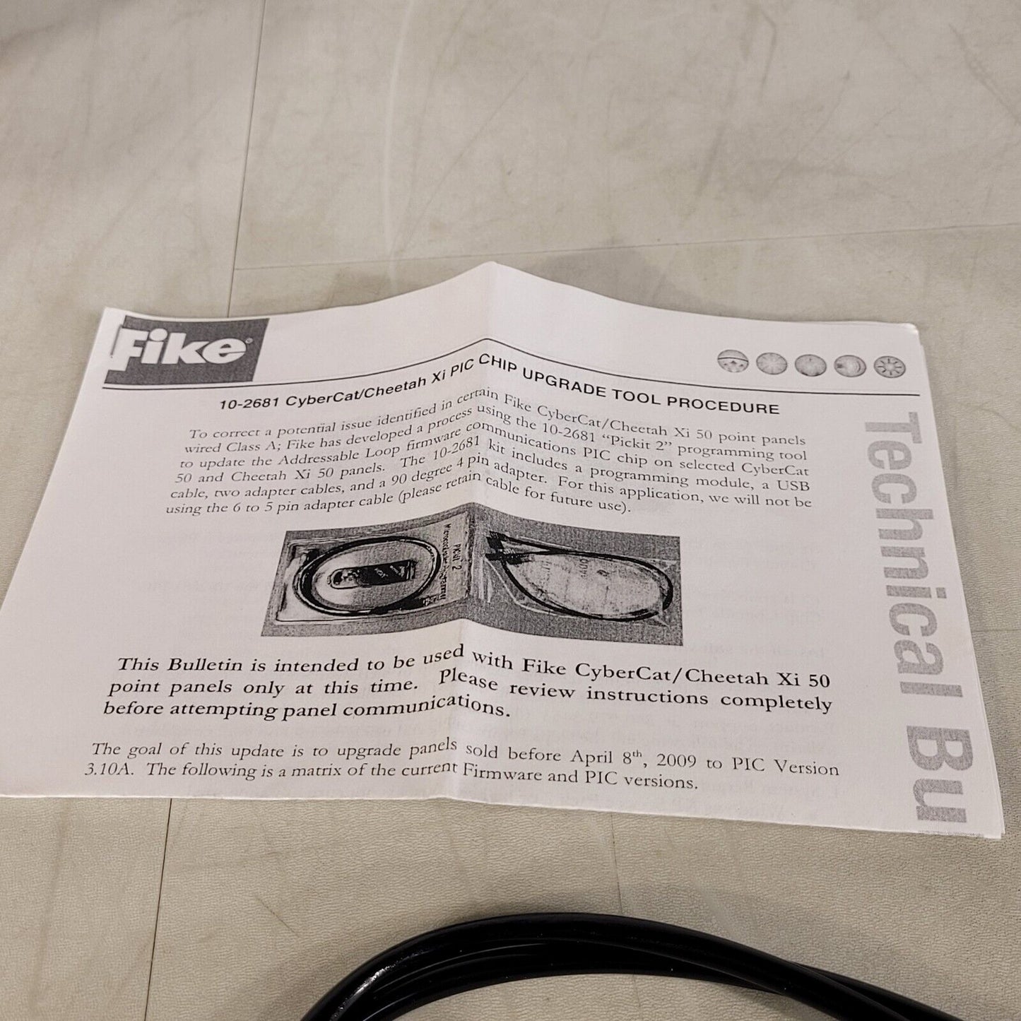 Fike Microchip PICkit 2 Upgrade 10-00389-R5 10-2681 CyberCat Cheetah Xi Tool