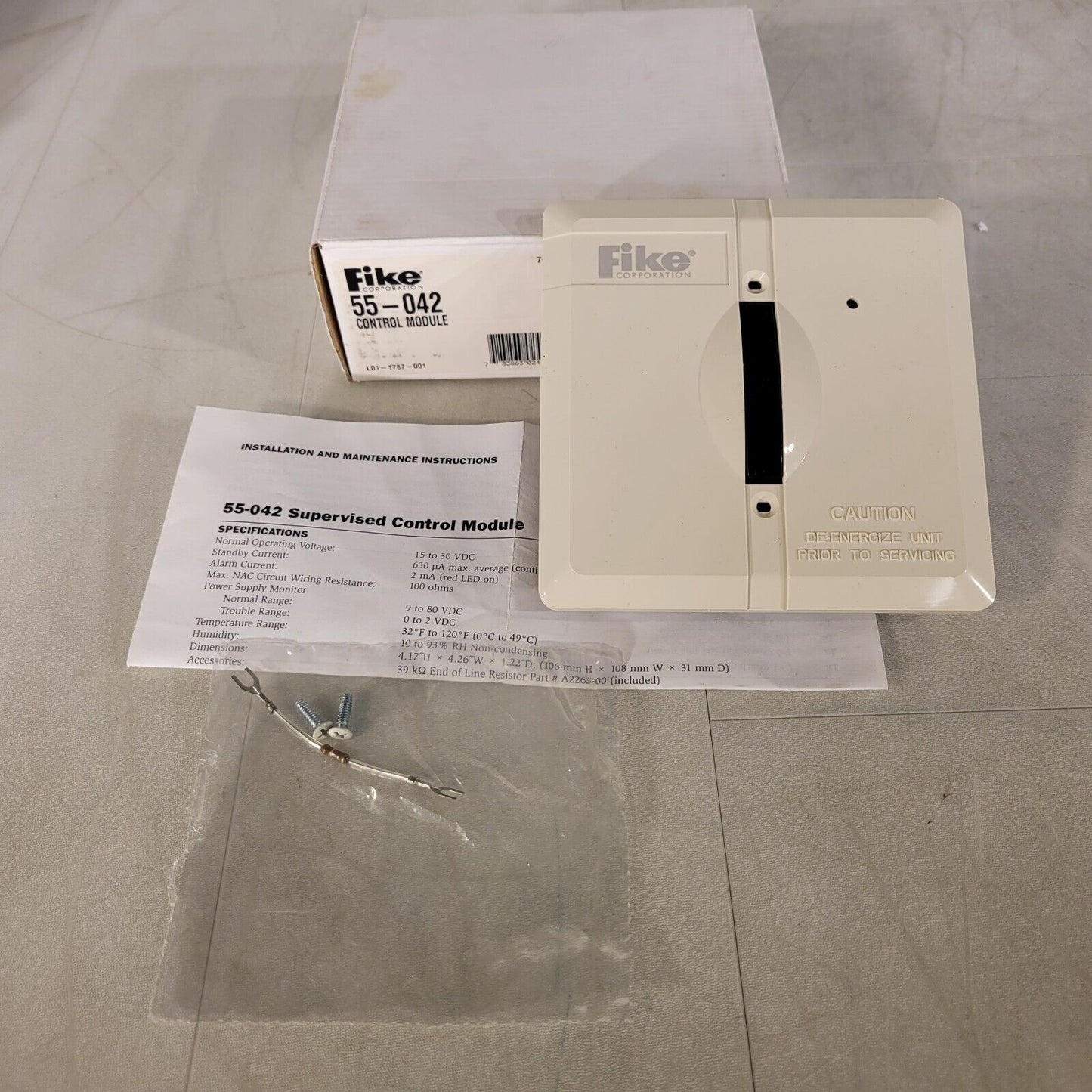 Fike 55-042 Supervised Control Module For Indoor Dry Applications Off White