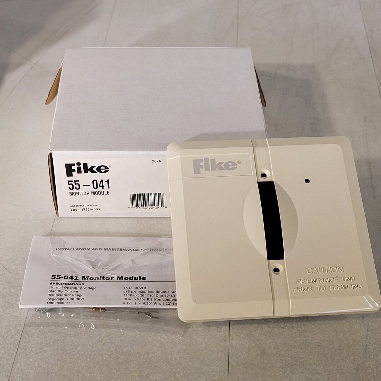 Fike 55-041 Monitor Module For Indoor Dry Applications Non-isolator Off White