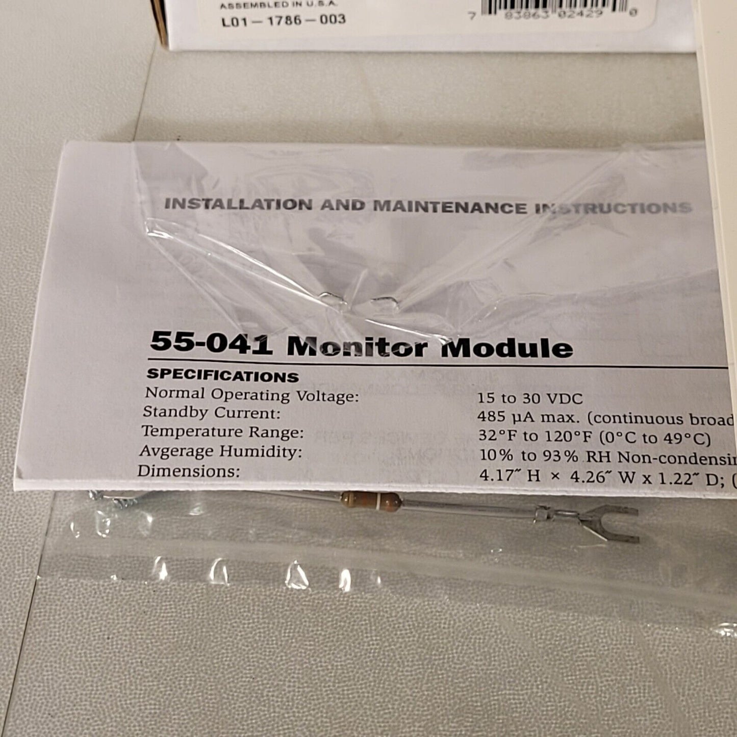 Fike 55-041 Monitor Module For Indoor Dry Applications Non-isolator Off White