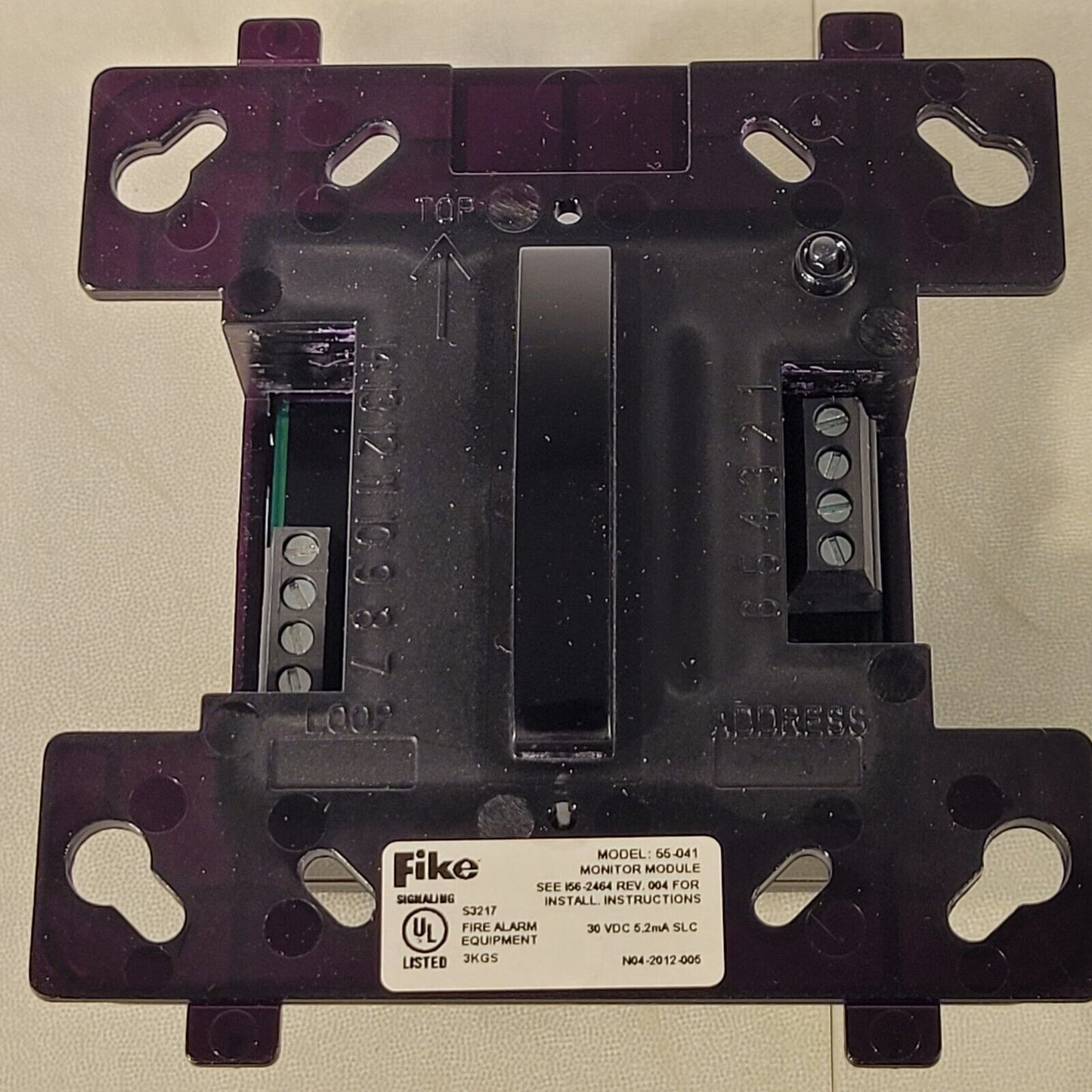 Fike 55-041 Monitor Module For Indoor Dry Applications Non-isolator Off White