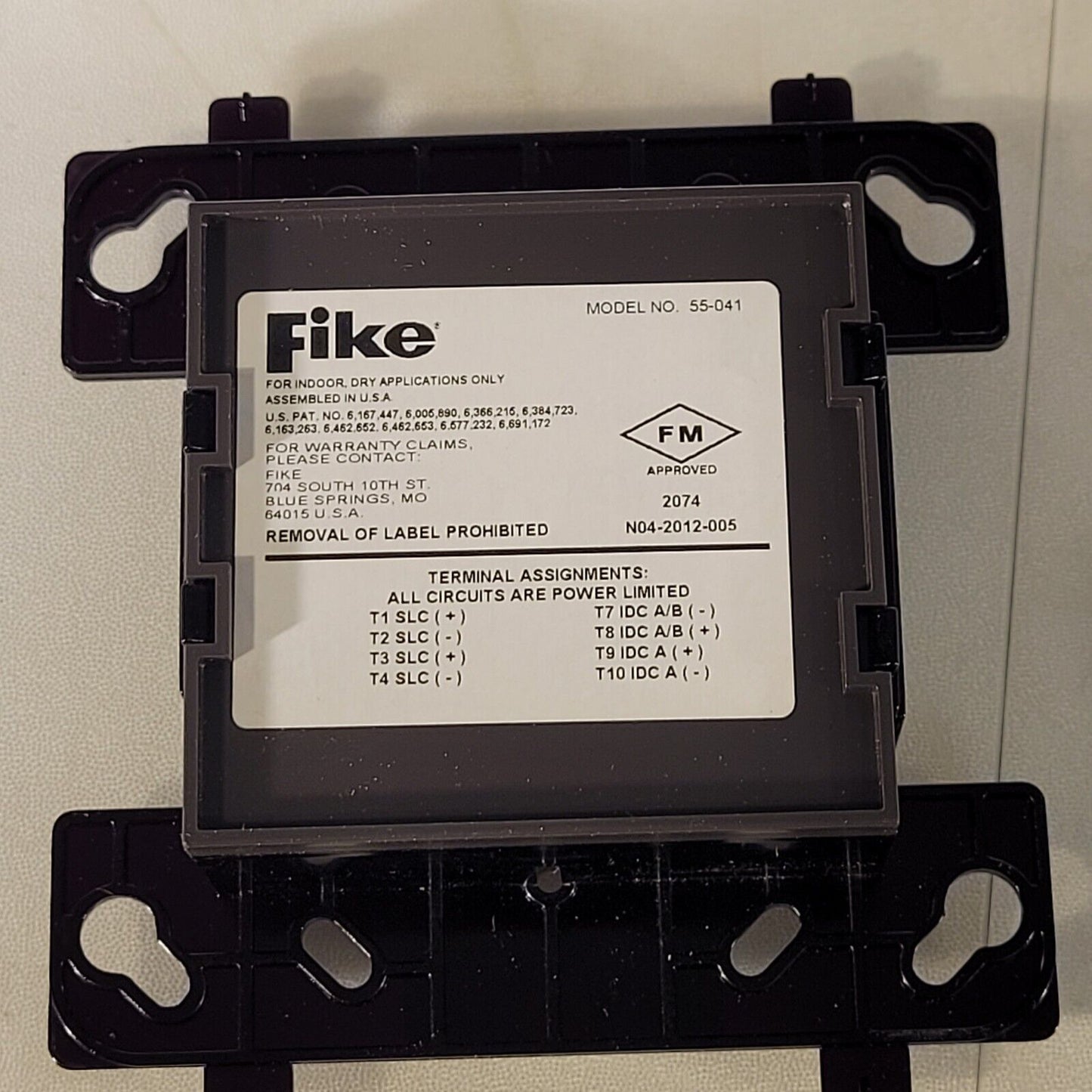 Fike 55-041 Monitor Module For Indoor Dry Applications Non-isolator Off White