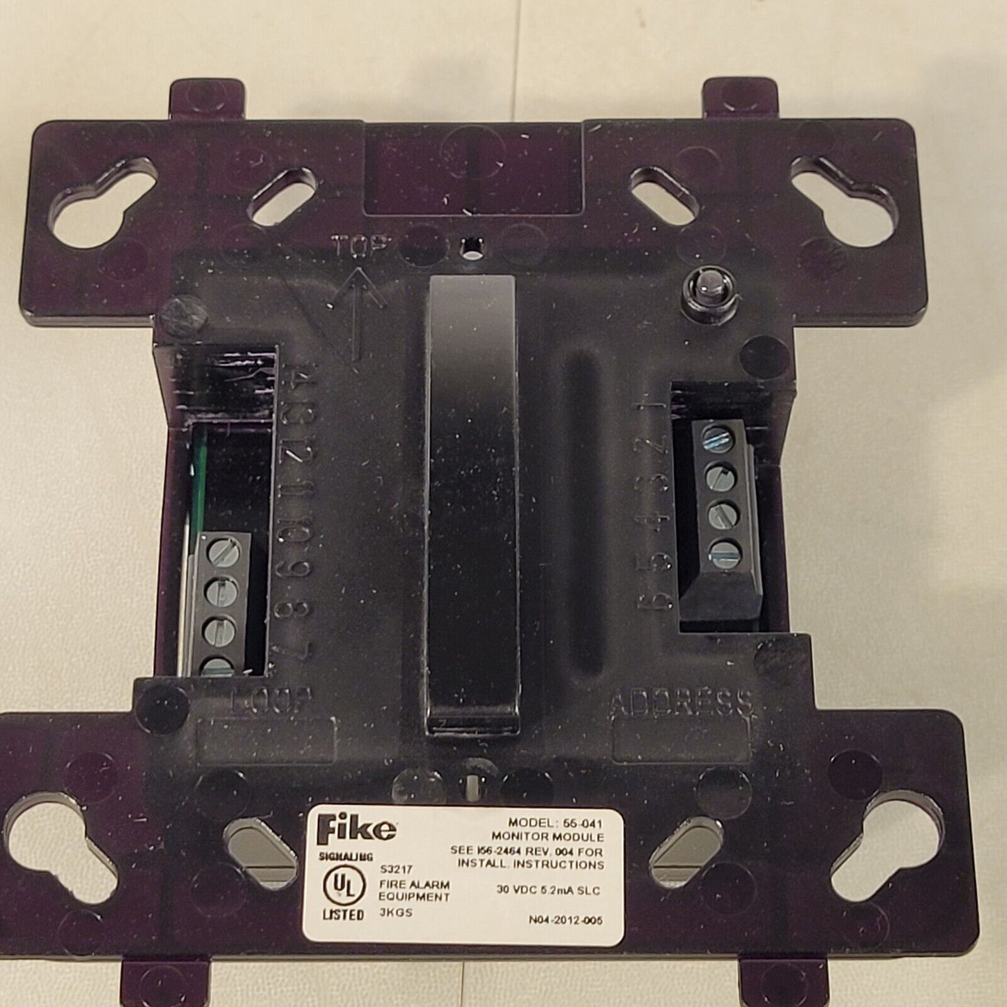 Fike 55-041 Monitor Module For Indoor Dry Applications Non-isolator Off White