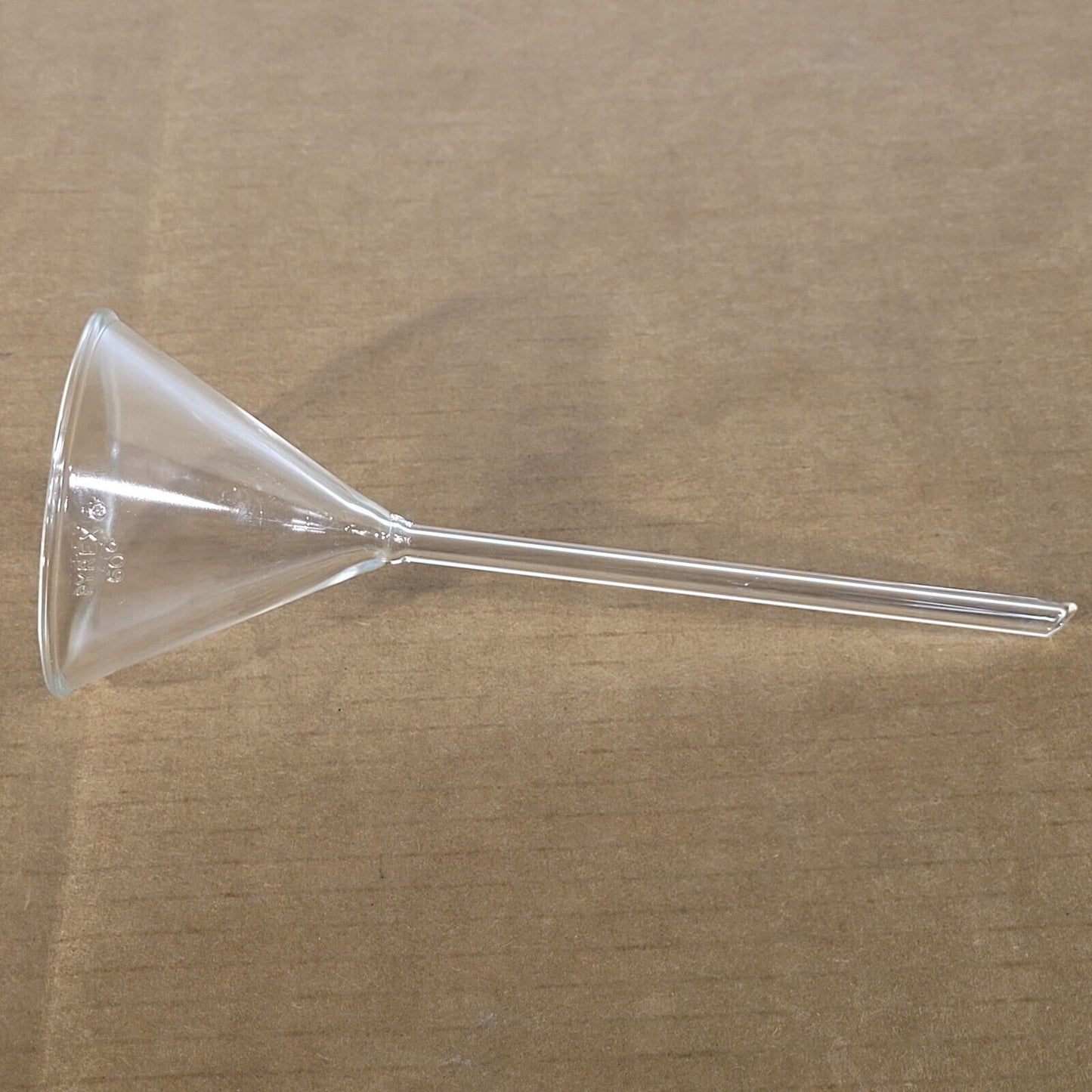 Corning 6140-75 PYREX 75 mm Diameter 60° Angle Funnel with Long Narrow Stem