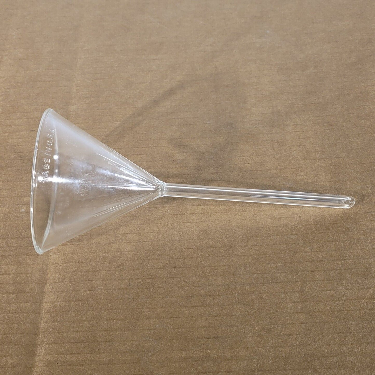 Corning 6140-100 PYREX Plain 100 mm Diameter 60° Angle Funnel with Long Stem
