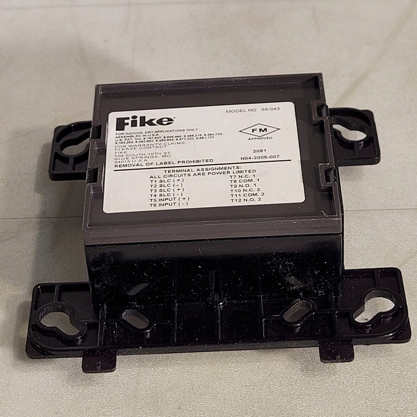 Fike 55-043 Relay Module Non-isolator LED Status Indicator Off White Plate