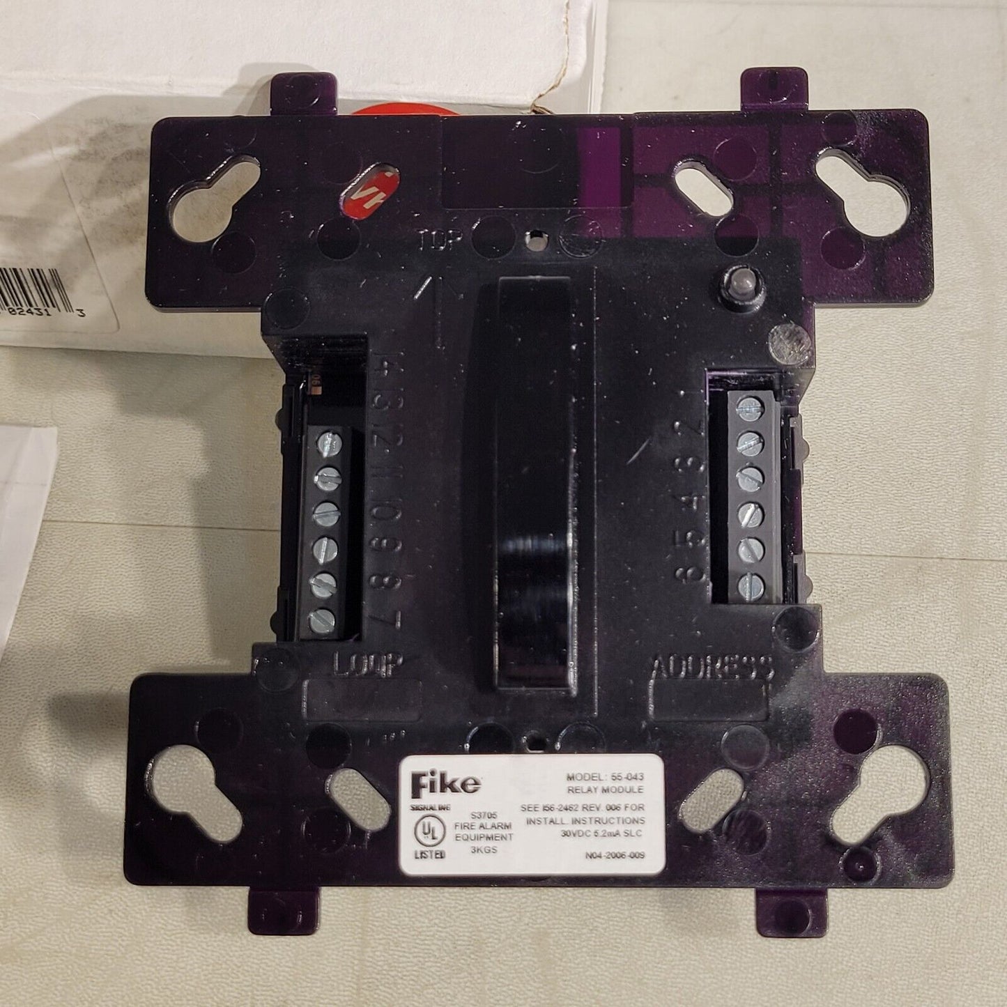 Fike 55-043 Relay Module Non-isolator LED Satus Indicator Bright White Plate