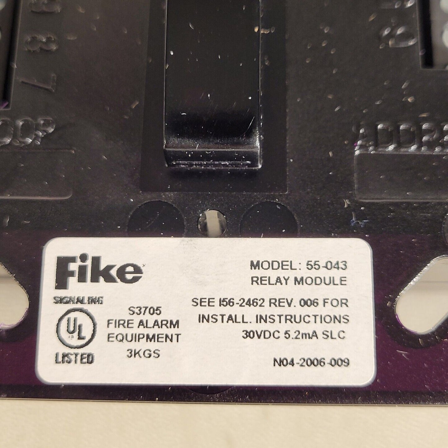 Fike 55-043 Relay Module Non-isolator LED Satus Indicator Bright White Plate