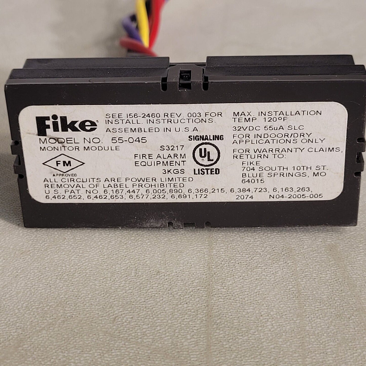Fike 55-045 Mini Module Non-isolator For Indoor Dry Applications