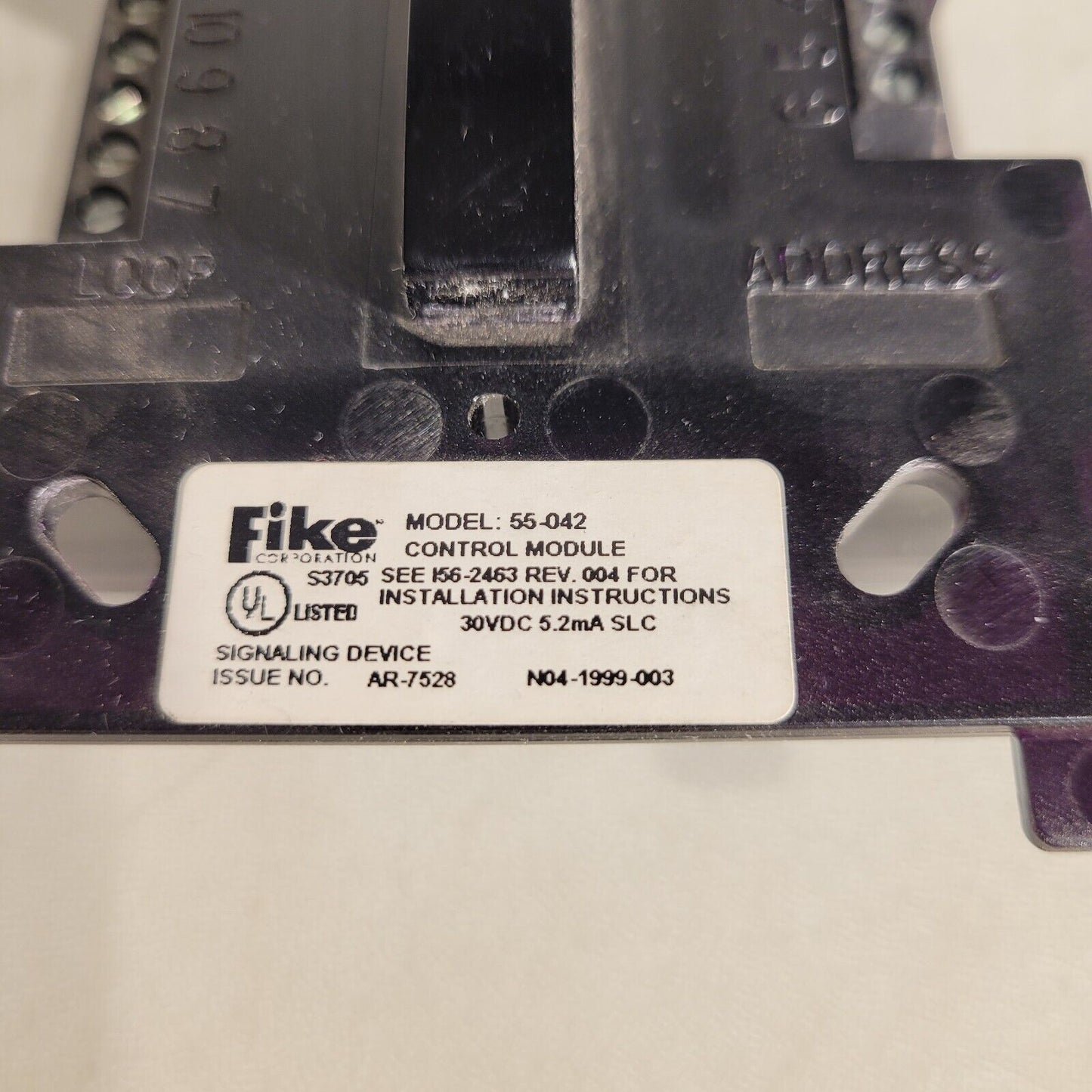 Fike 55-042 Supervised Control Module For Indoor Dry Applications Off White