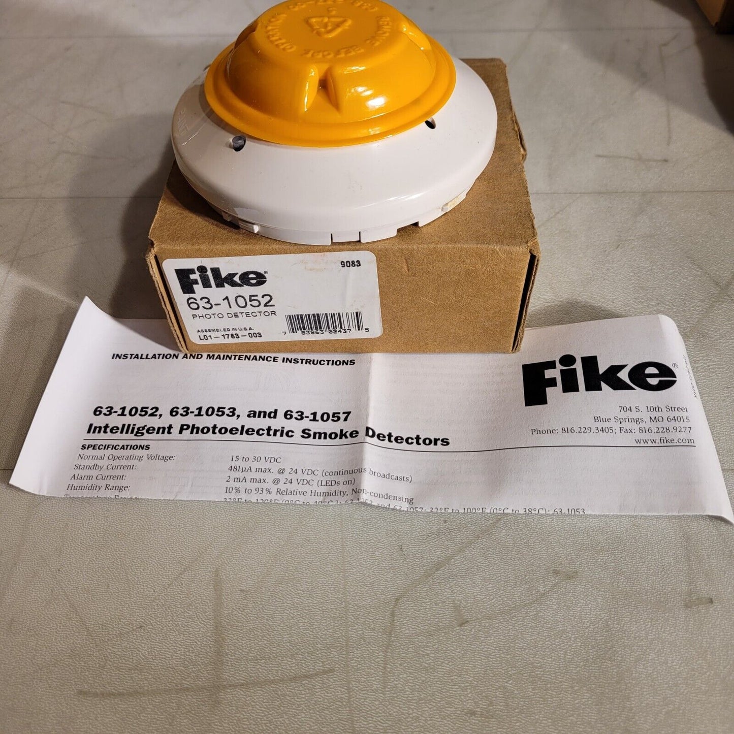 Fike 63-1052 Intelligent Photo Photoelectric Smoke Detector