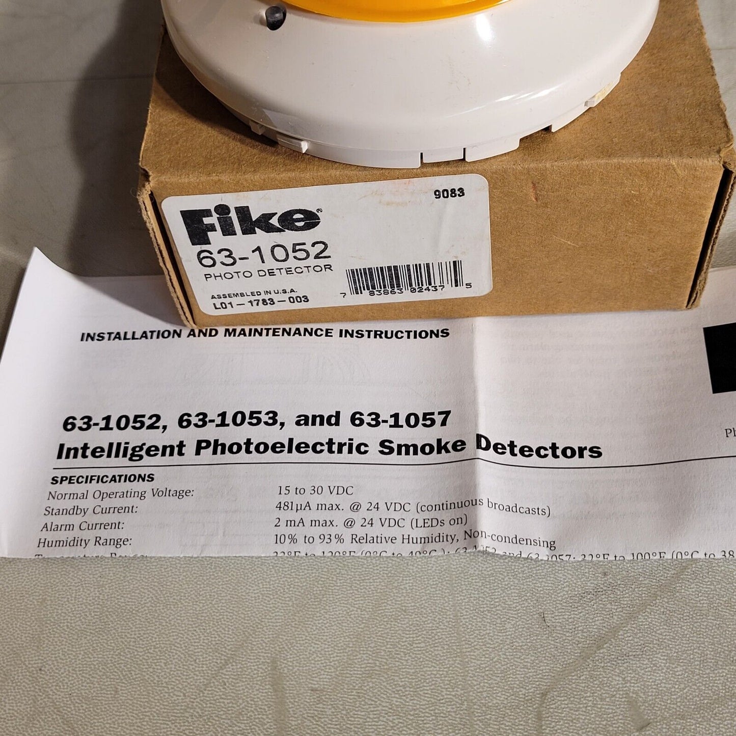Fike 63-1052 Intelligent Photo Photoelectric Smoke Detector