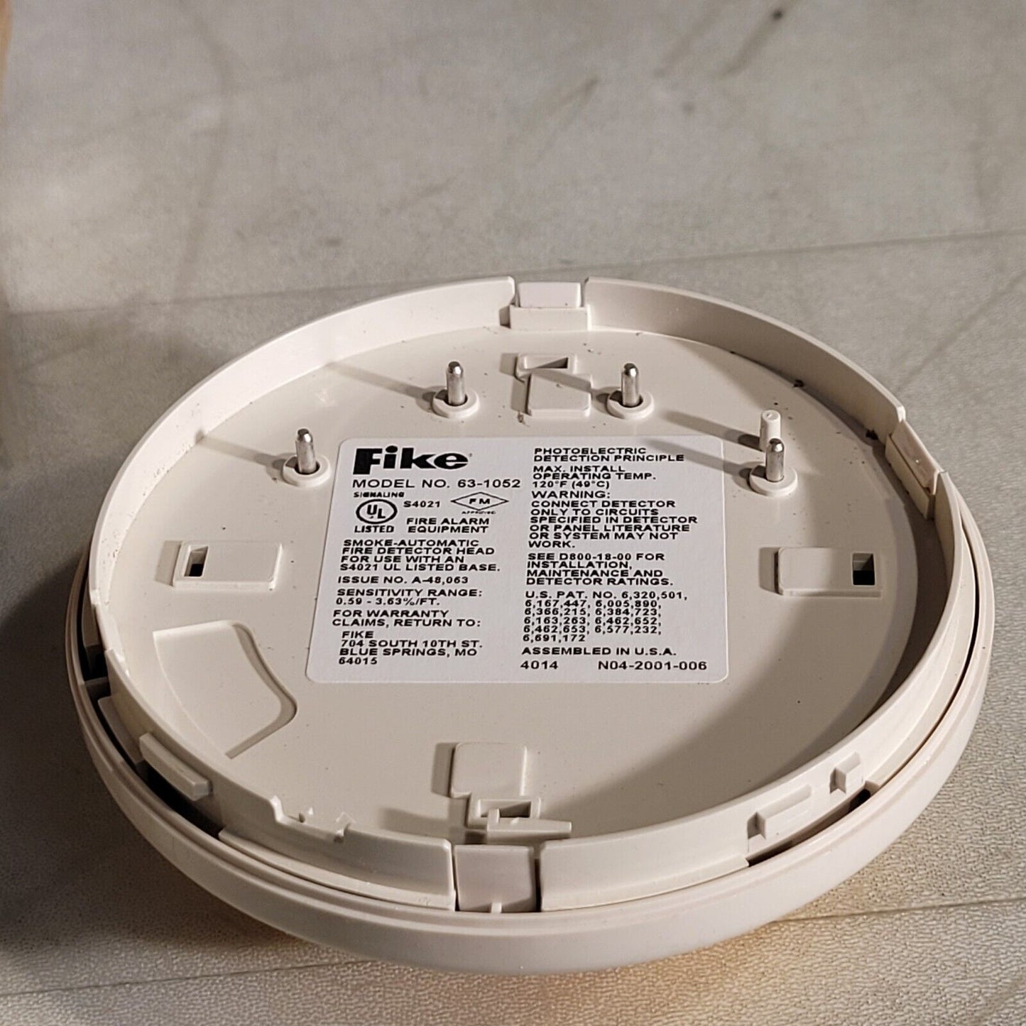 Fike 63-1052 Intelligent Photo Photoelectric Smoke Detector