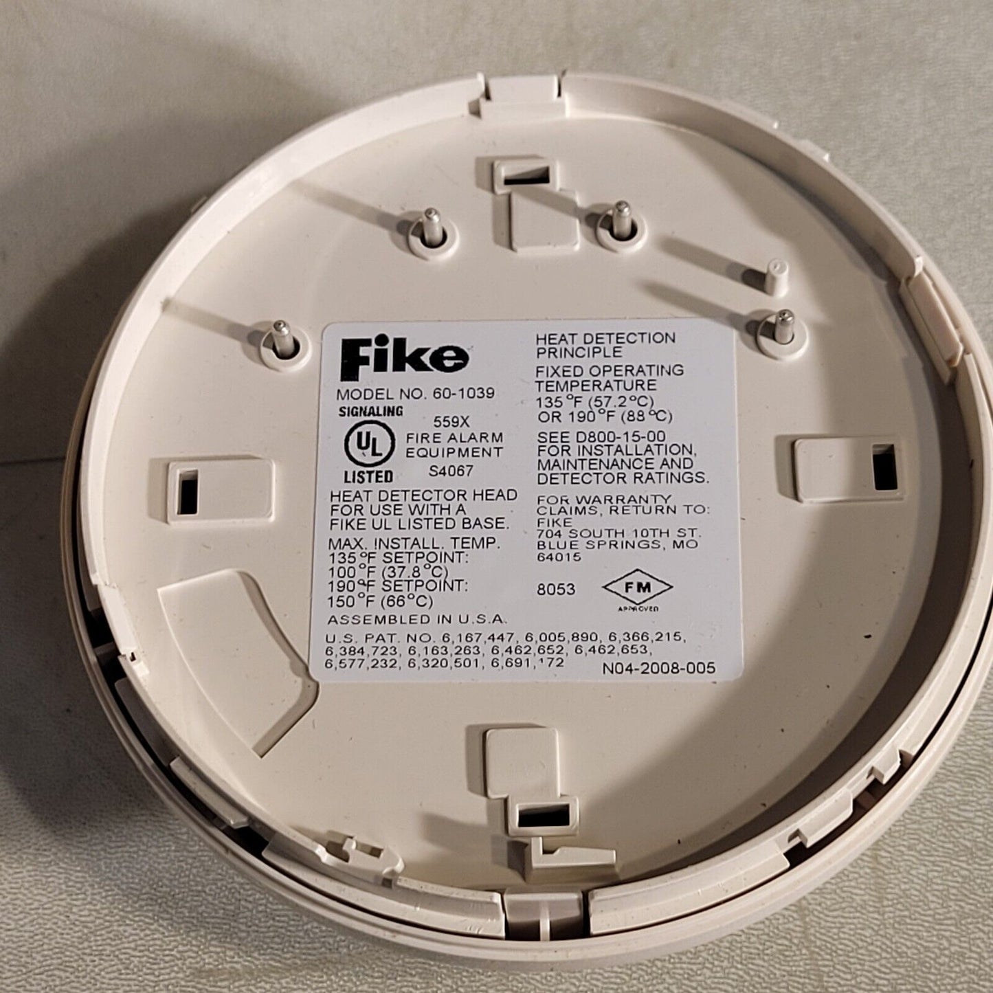 Fike 60-1039 Intelligent Heat Detector 78386024443