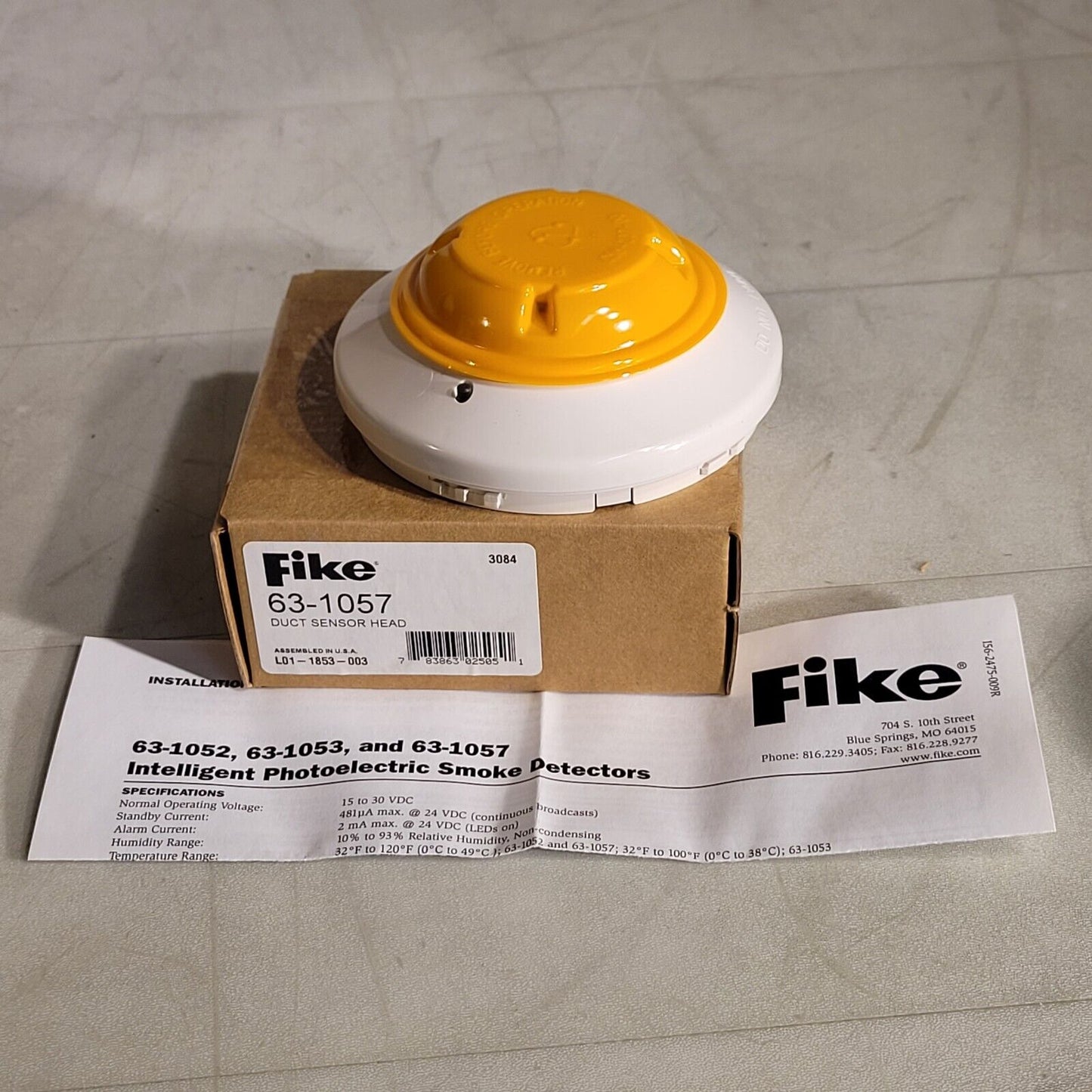 Fike 63-1057 Duct Sensor Head Intelligent Photoelectric Smoke Detector