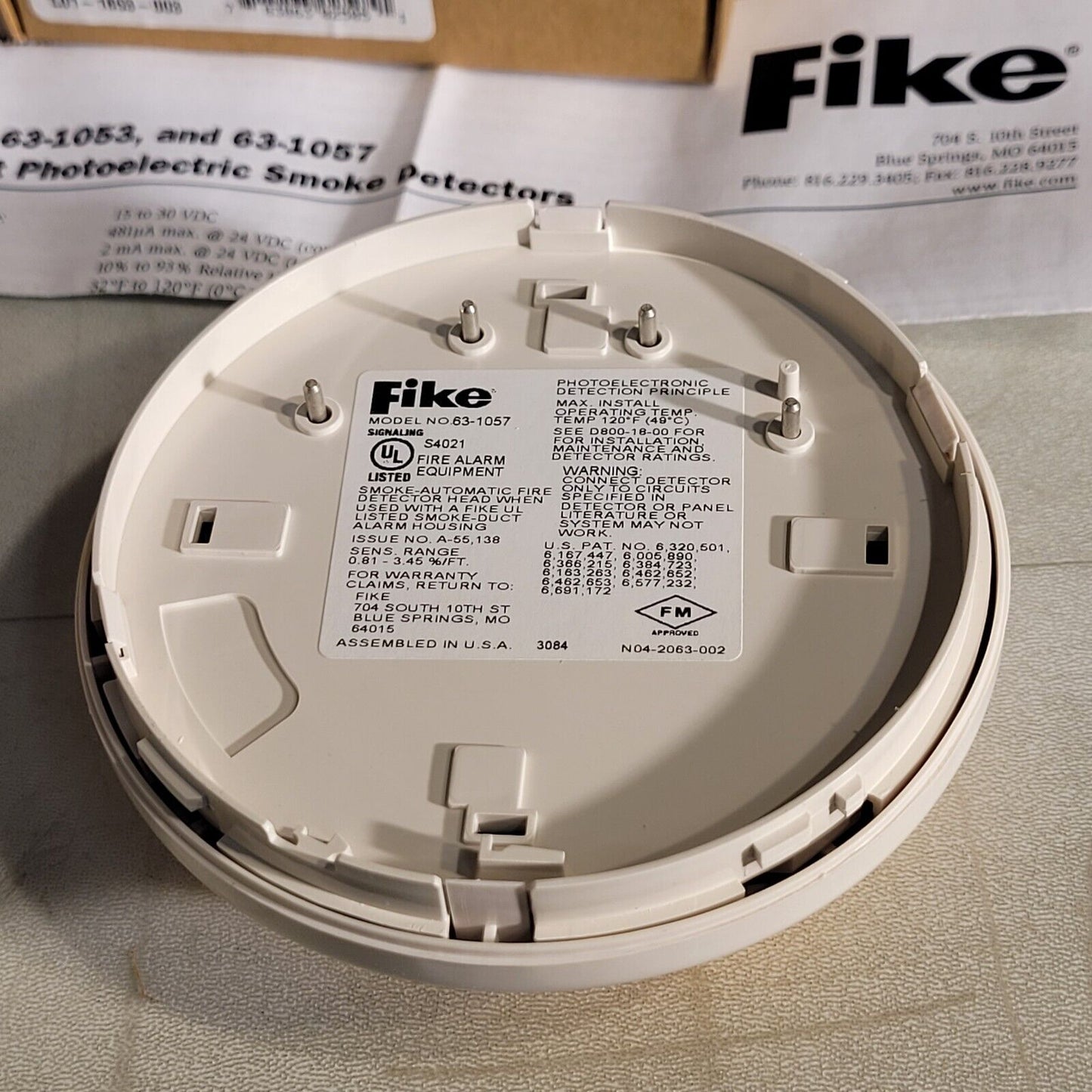 Fike 63-1057 Duct Sensor Head Intelligent Photoelectric Smoke Detector