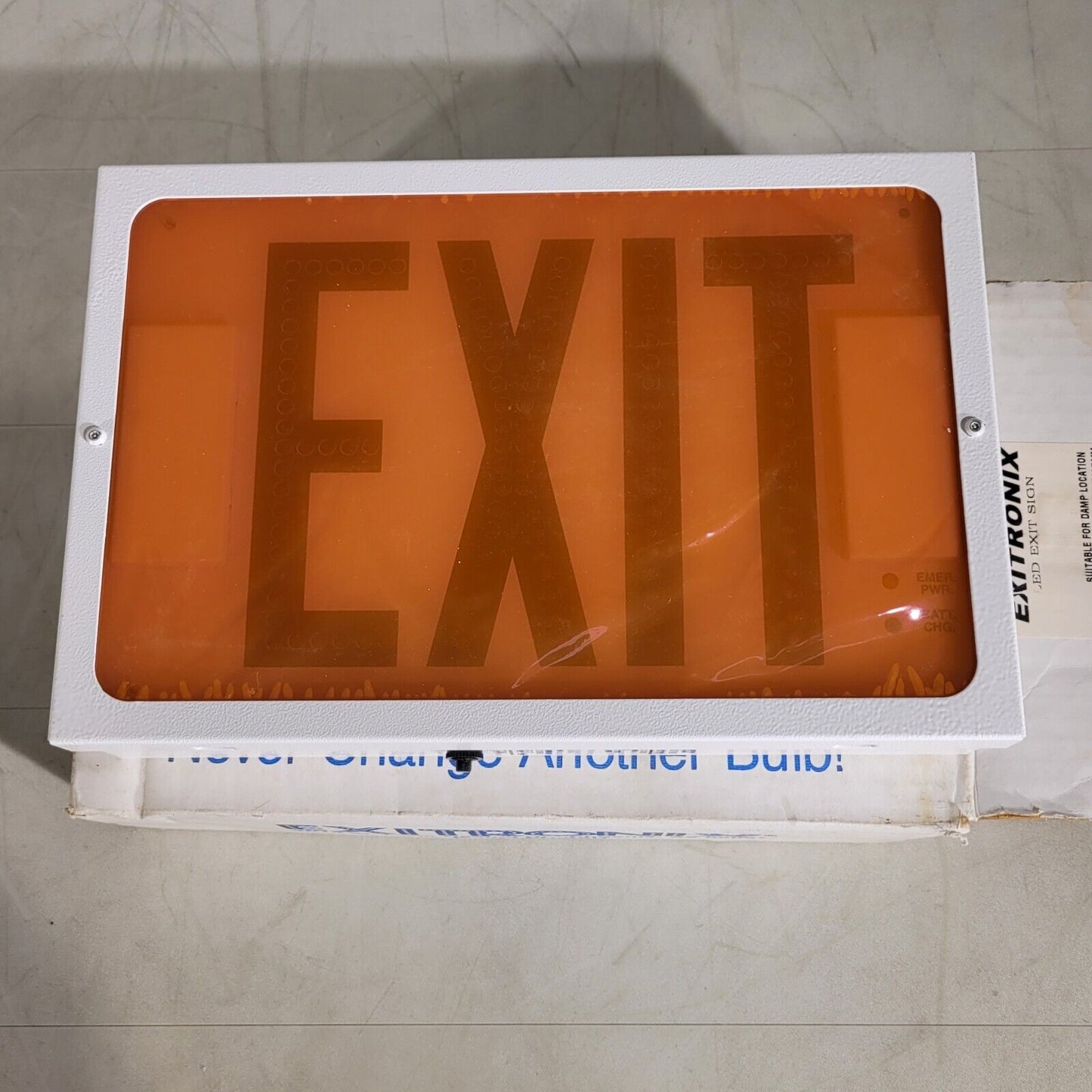 Exitronix 602/WB/TF/A2/FB/TRH/WH LED Exit Sign Suitable For Damp Locations