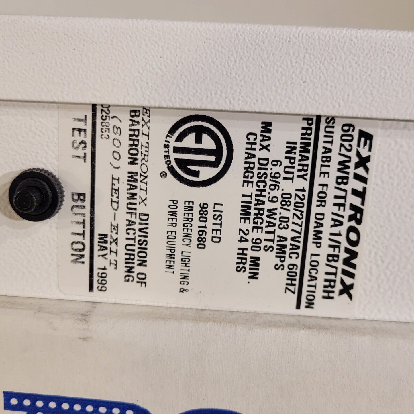 Exitronix 602/WB/TF/A1/FB/TRH/WH LED Exit Sign Suitable For Damp Locations
