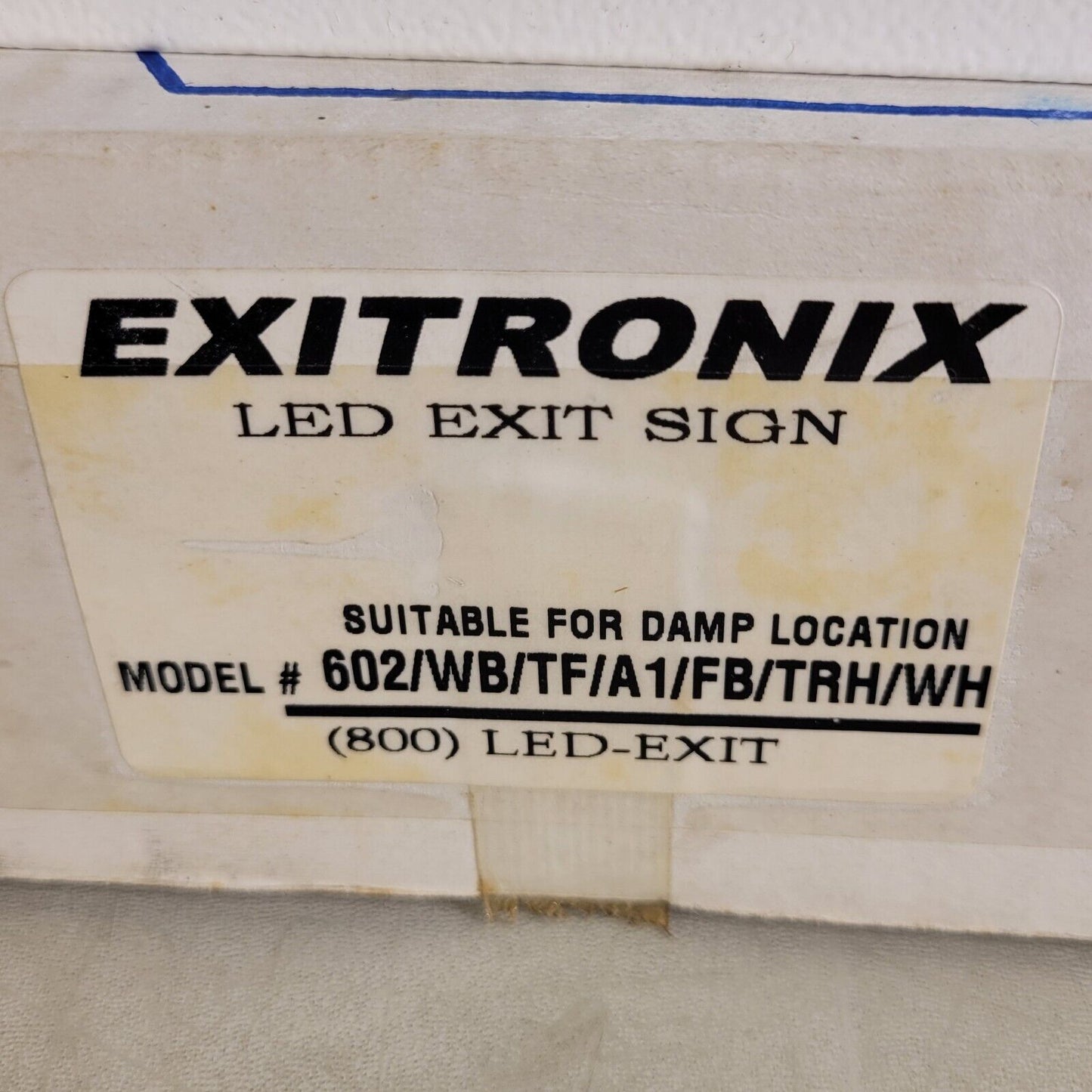 Exitronix 602/WB/TF/A1/FB/TRH/WH LED Exit Sign Suitable For Damp Locations