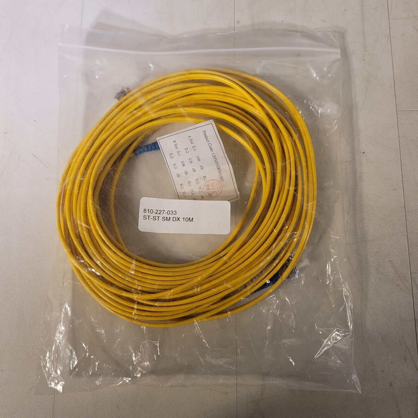 Duplex E238720 ST/UPC to ST/UPC Armored Singlemode Fiber Optic Cable 10m