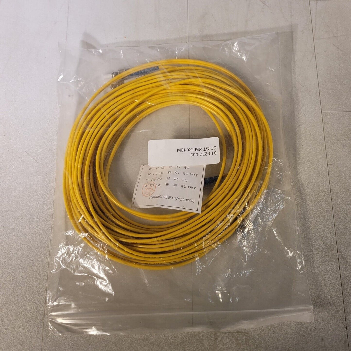 Duplex E238720 ST/UPC to ST/UPC Armored Singlemode Fiber Optic Cable 10m
