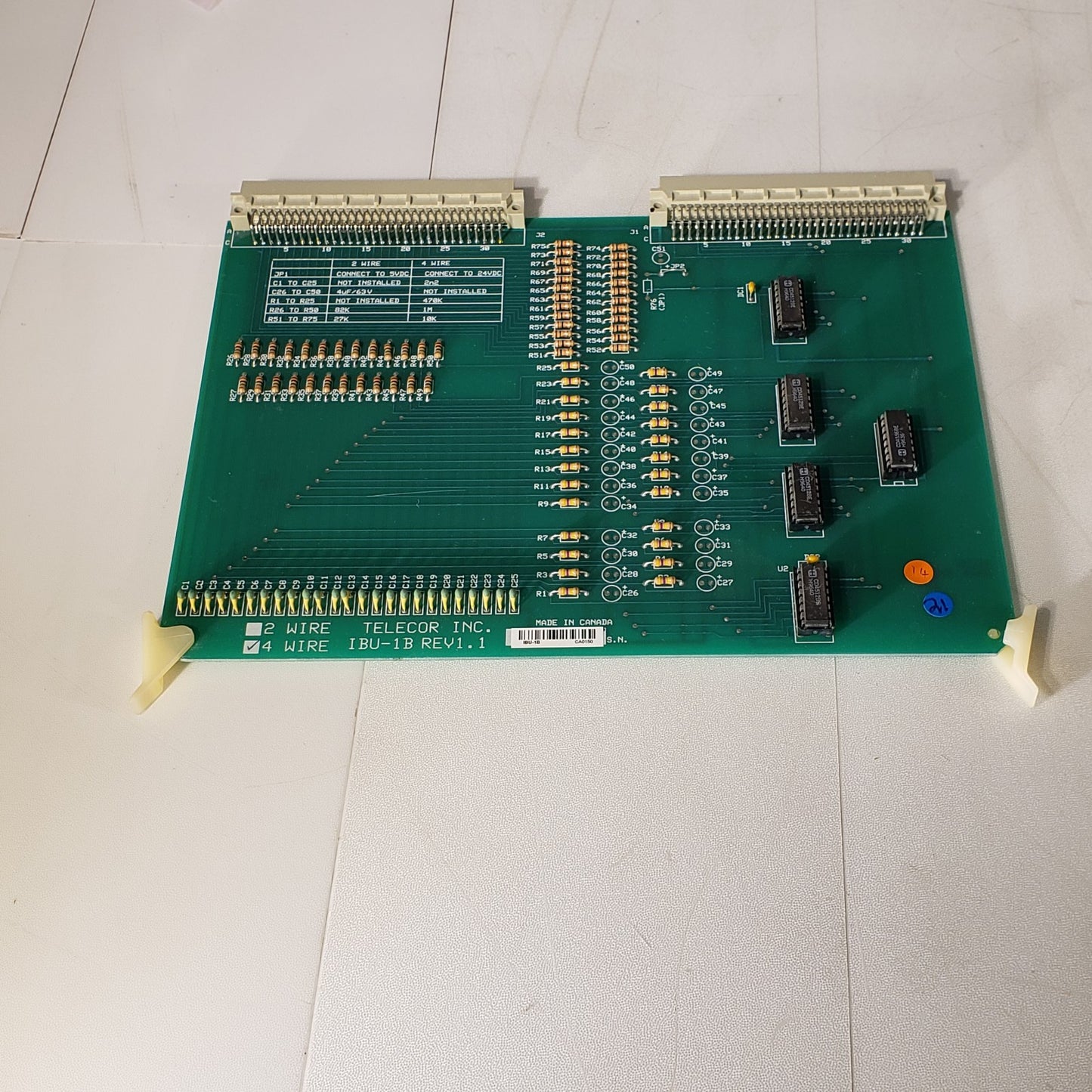 Telecor IBU-1B Rev 1.1 4 Wire Plug In Module Fully Populated Relay Control Board