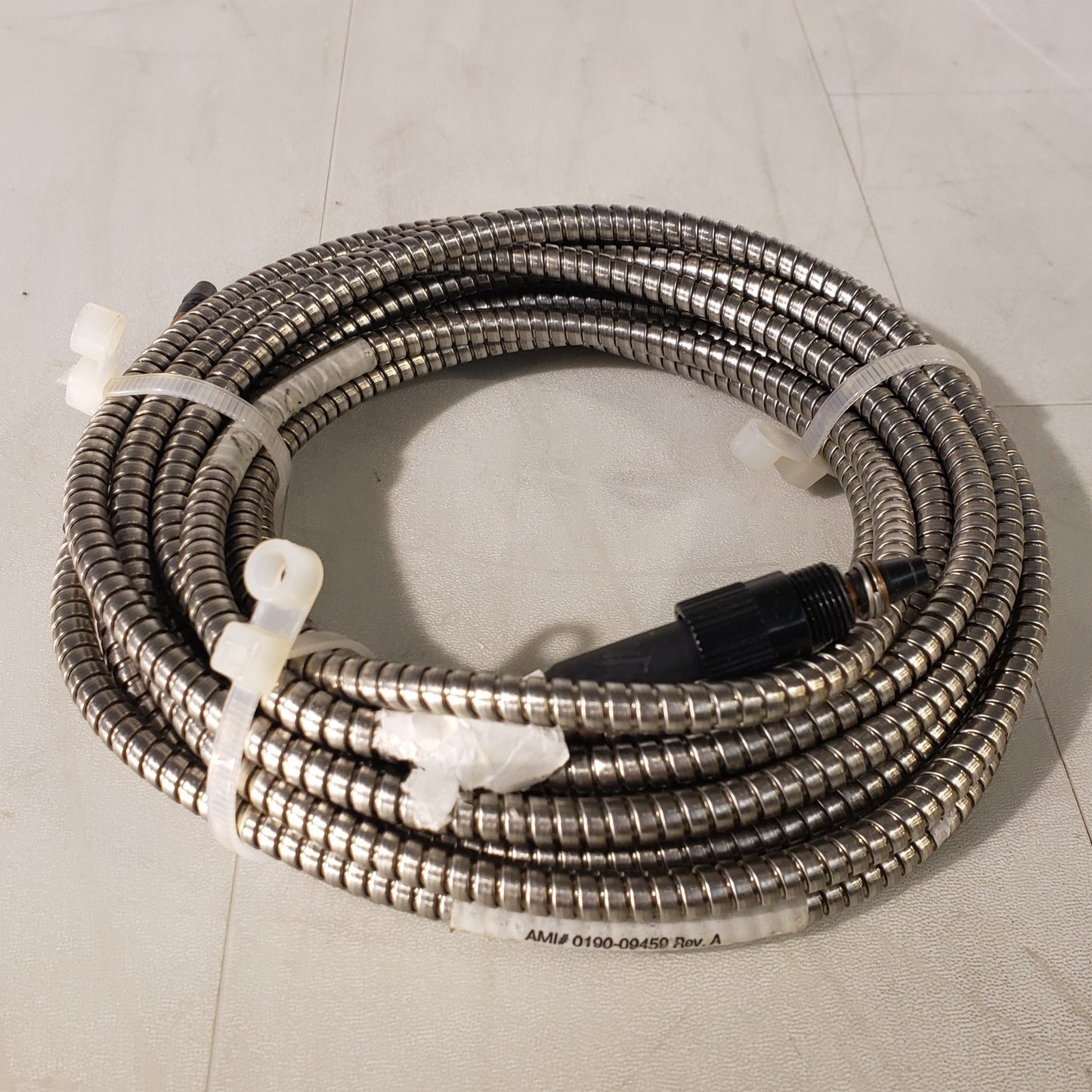 AMAT Wave Optics 0190-09459 Armored Fiberoptic Cable 26ft Connector Width 1/32"