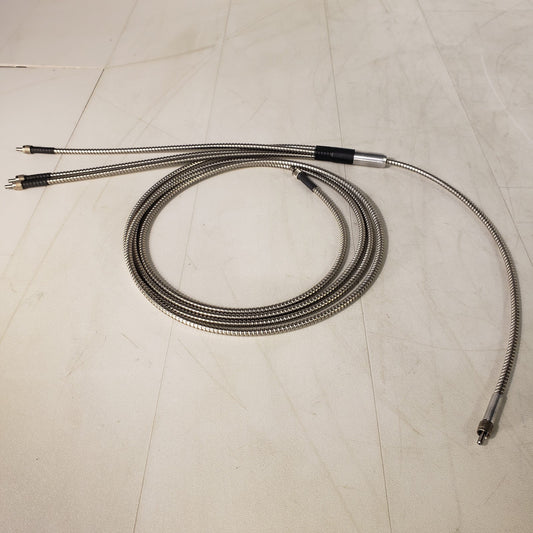 Fiber Optic Cable 12.5" Long 4-Way Splitter Bifurcated w/ Amphenol SMA-905 Plug