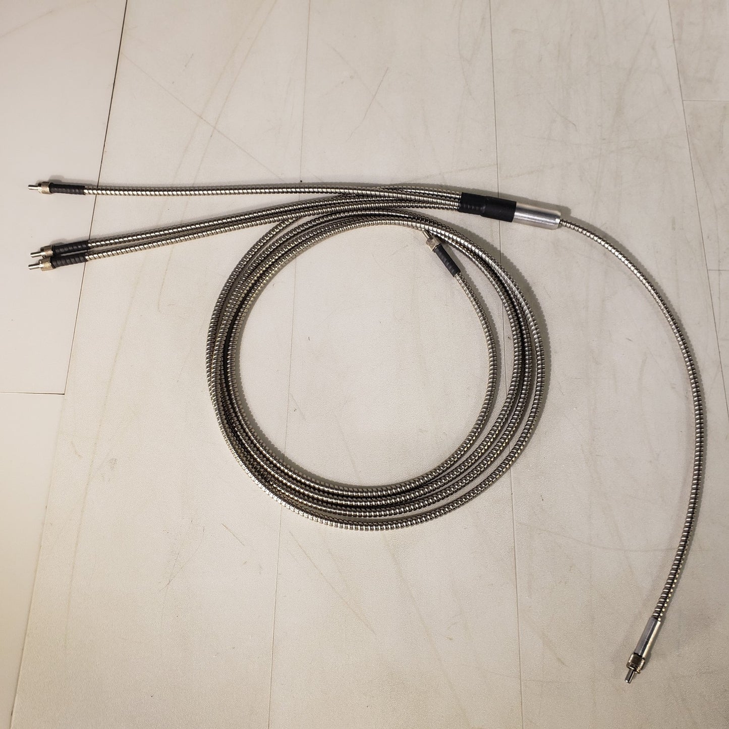 Fiber Optic Cable 12.5" Long 4-Way Splitter Bifurcated w/ Amphenol SMA-905 Plug