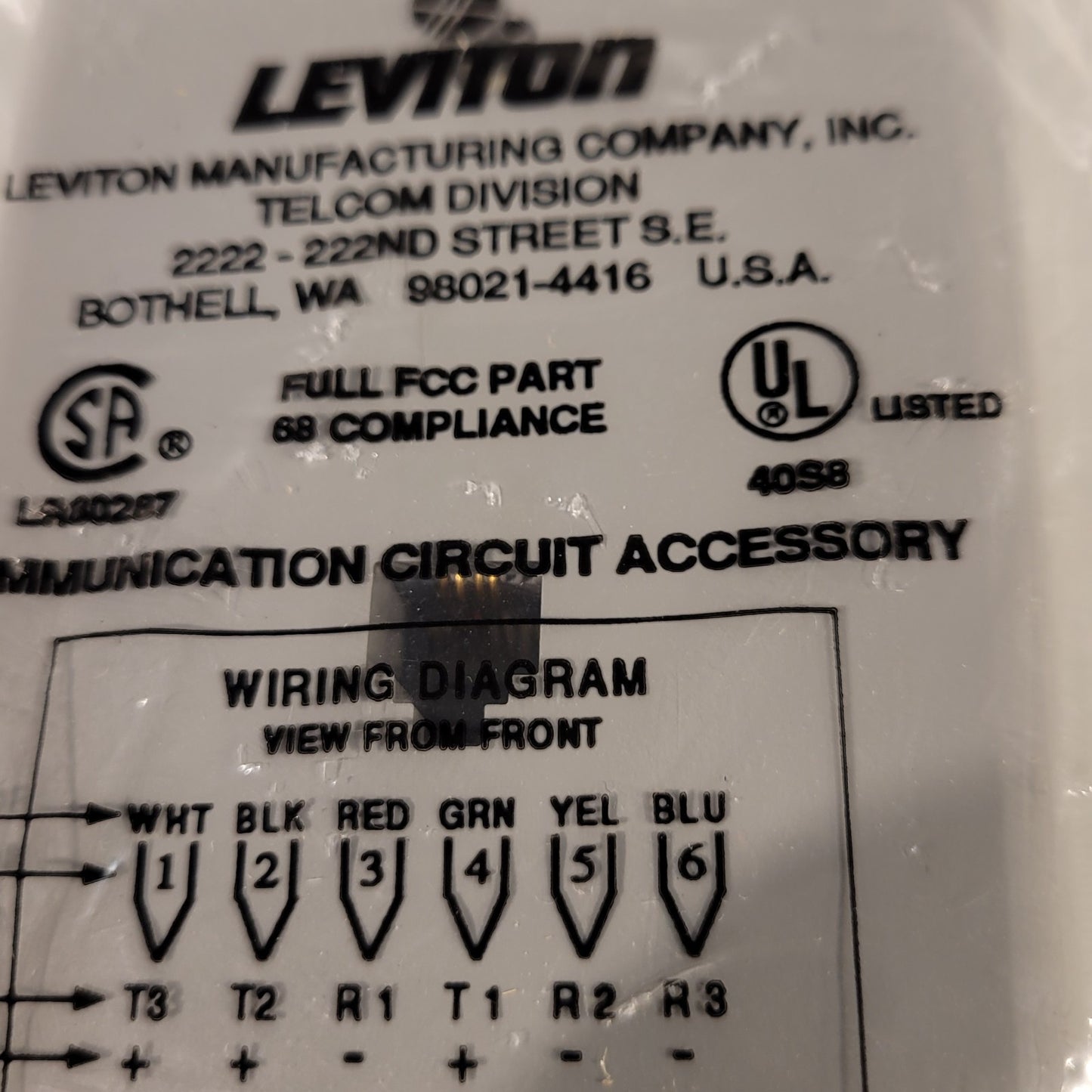 Leviton 4625B-44G Decora® Modular Jack Screw Terminal Gray Flush Mount