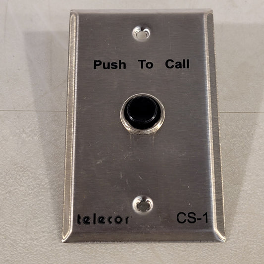 Telecor CS-1 Push To Call PA System Call Button Stainless Steel Plate