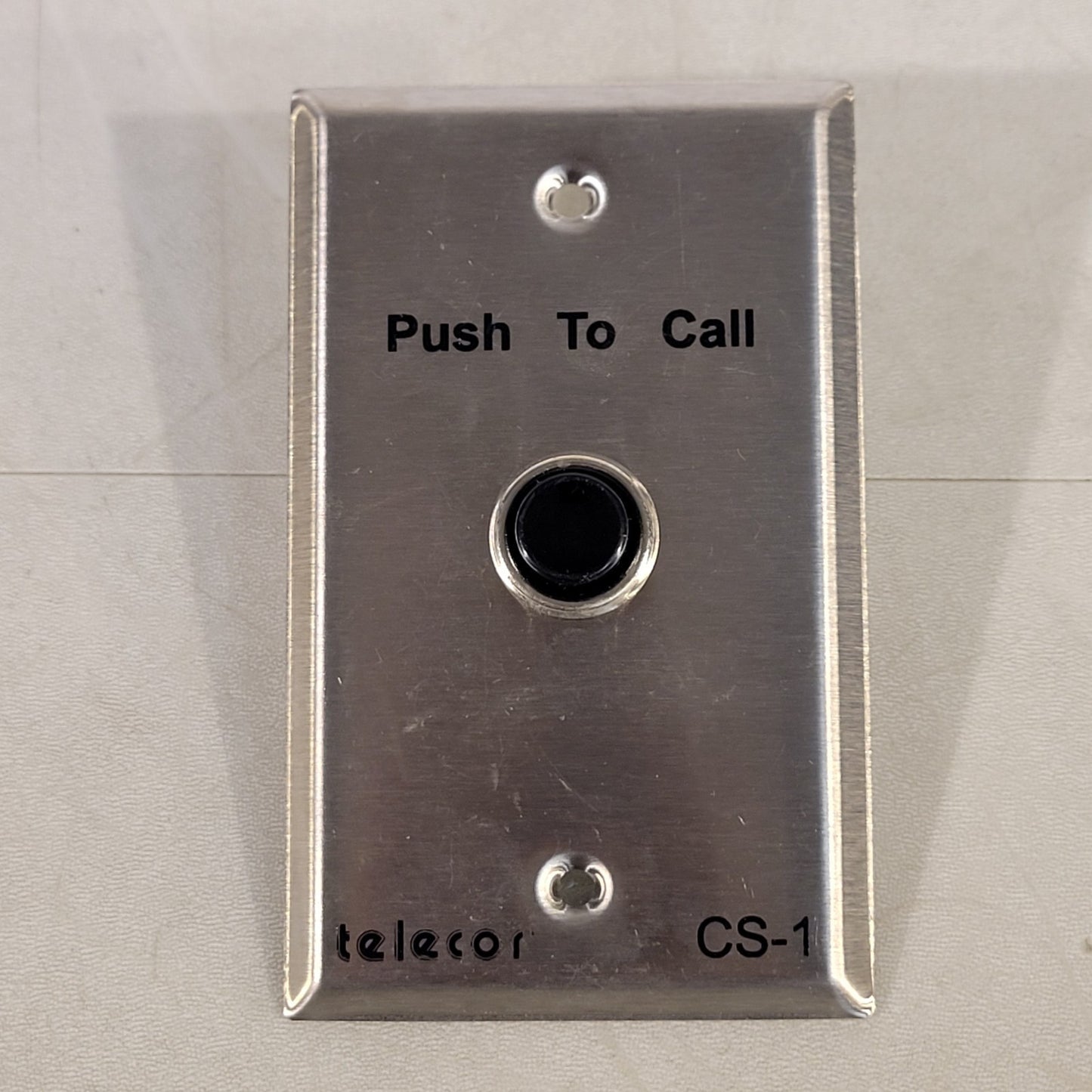 Telecor CS-1 Push To Call PA System Call Button Stainless Steel Plate