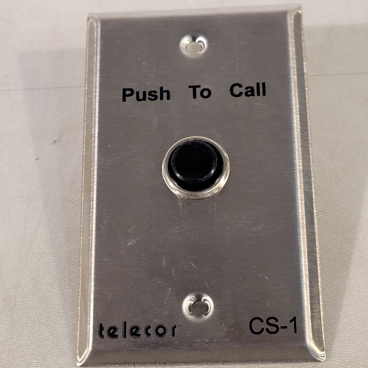 Telecor CS-1 Push To Call PA System Call Button Stainless Steel Plate