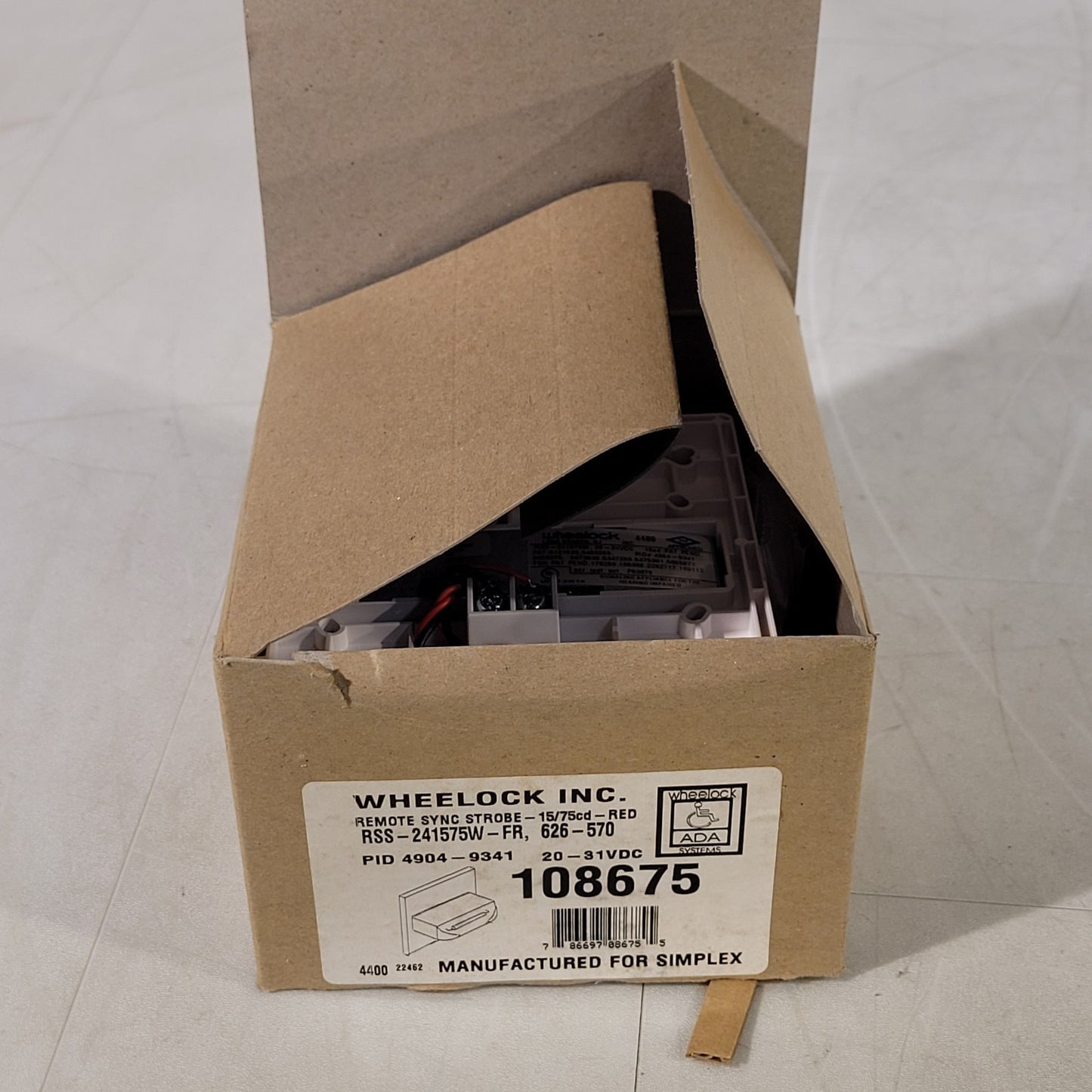 Wheelock 108675 RSS-241575W-FR Fire Alarm Strobe Remote Sync Red